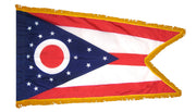 Ohio State Flag 4x6 ft. Nylon with Pole Sleeve and Gold Fringe for Parades, and Indoor Display