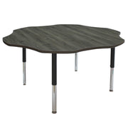 60" Flower La Madera Activity Table with Adjustable Super Legs - Gray Wood/Black