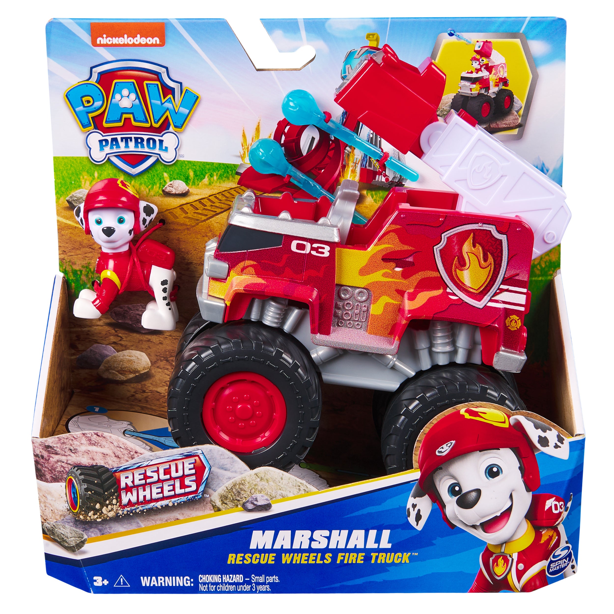 PAW Patrol: Rescue Wheels Marshall’s Firetruck, Toy Truck with Projectile Launcher and Collectible Action Figure, Kids Toys for Boys & Girls Ages 3+
