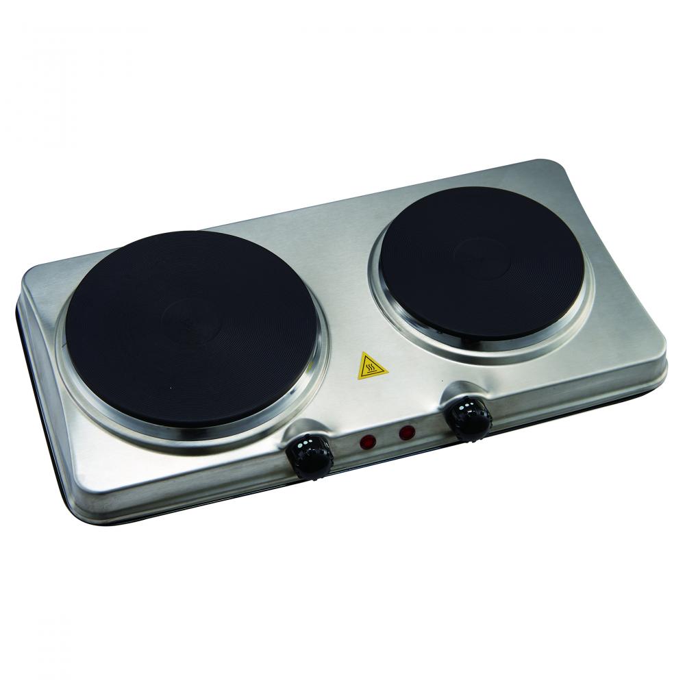 Courant 1700 Watts Electric Double Burner, Stainless Steel Design
