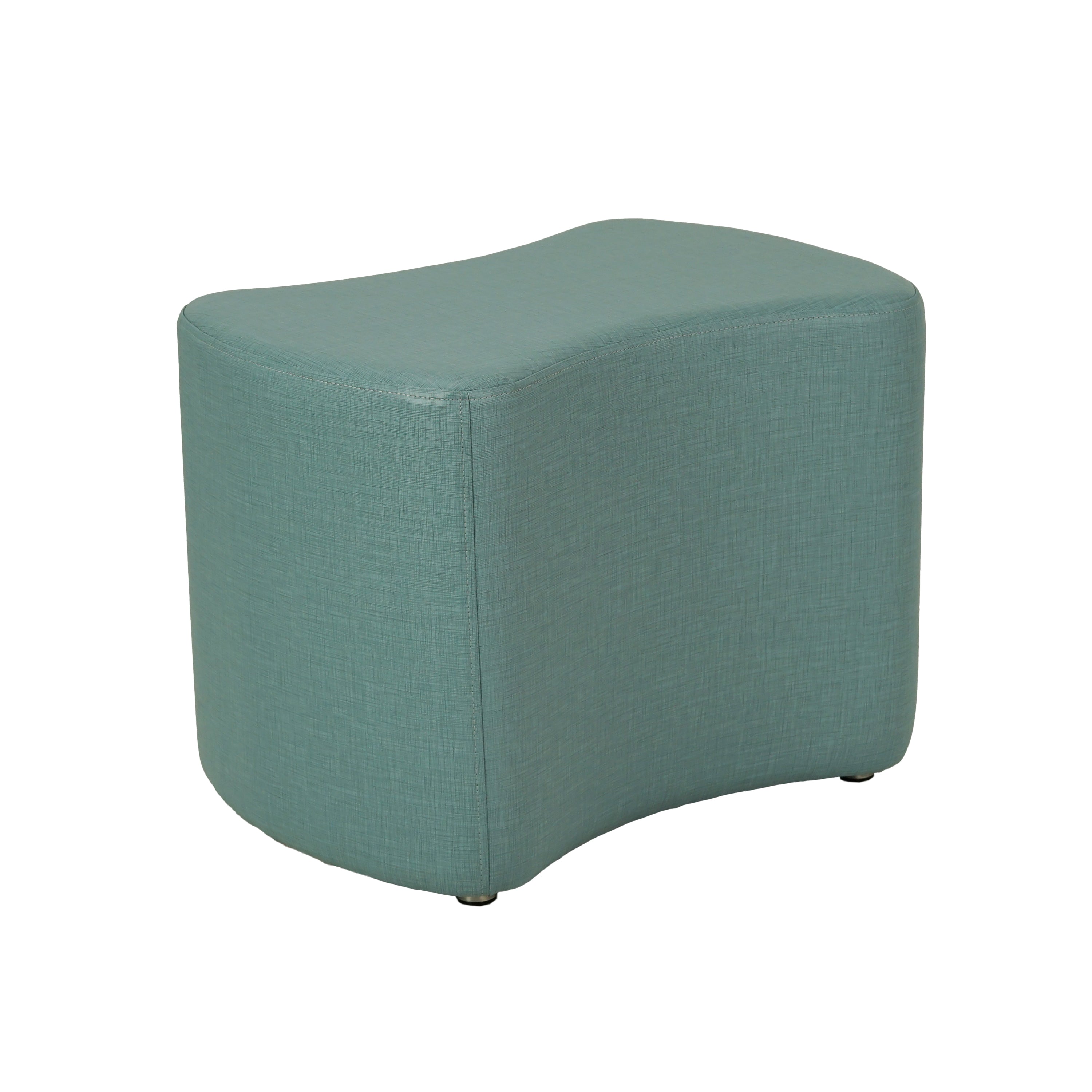 Pro Series Upholstered Bowtie Ottoman 18" Height - Sky Blue Crosshatch