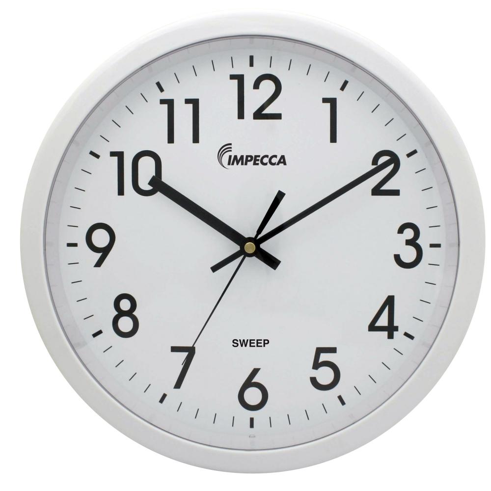 Impecca 12 Inch Quiet Movement Wall Clock - White