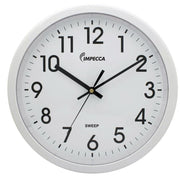 Impecca 12 Inch Quiet Movement Wall Clock - White