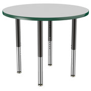 36" Round T-Molding Activity Table with Adjustable Super Legs - Gray/Green/Black