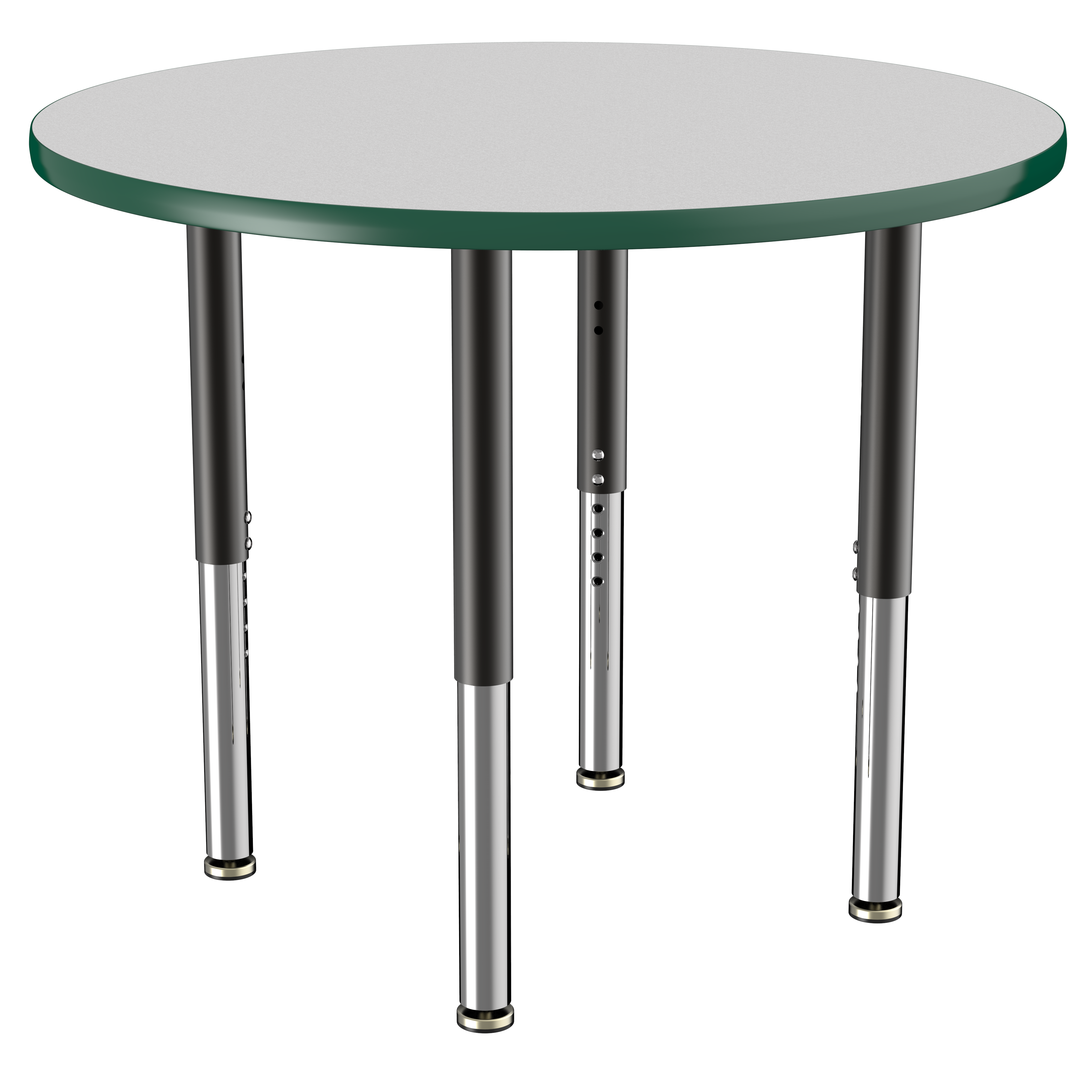36" Round T-Molding Activity Table with Adjustable Super Legs - Gray/Green/Black