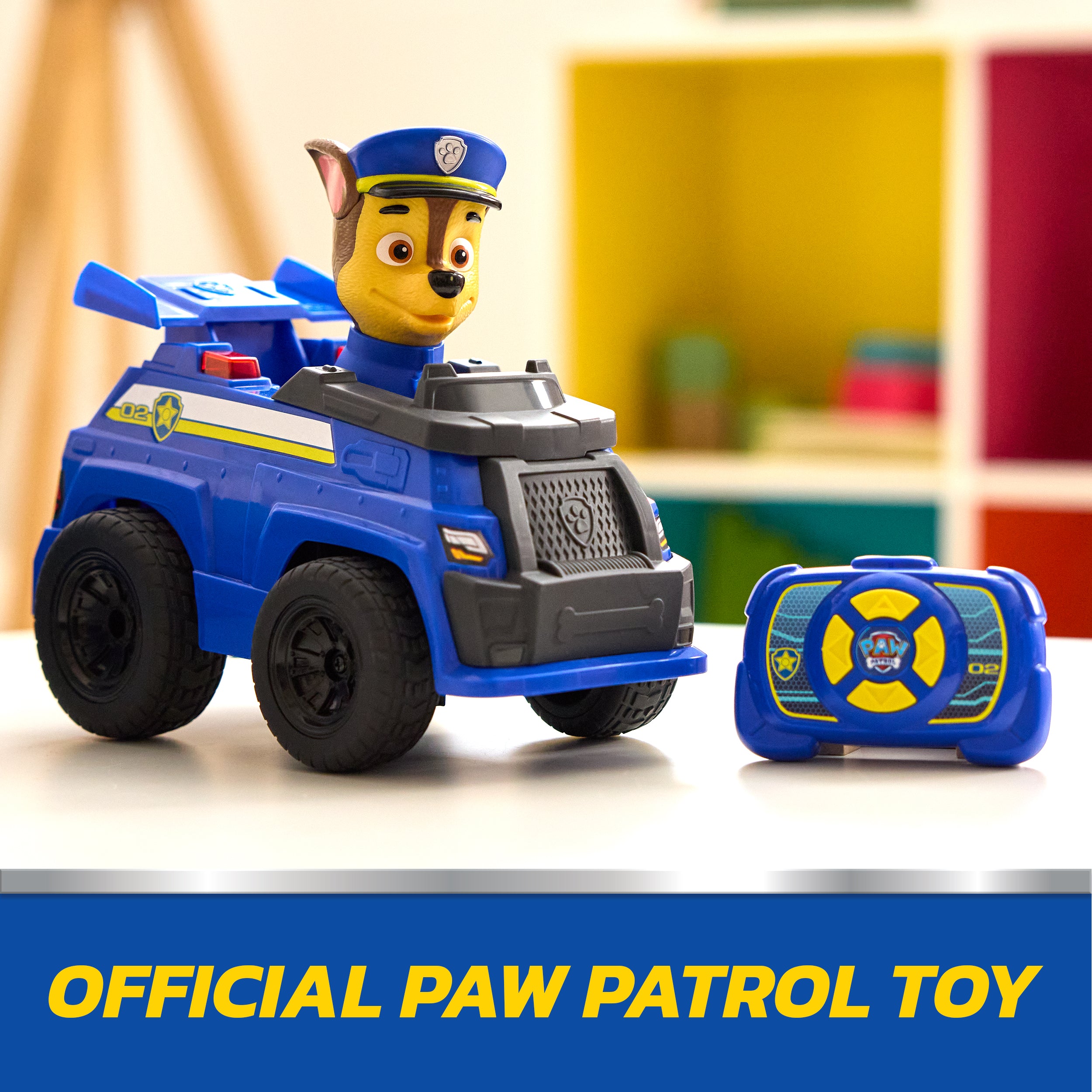 PAW Patrol Chase RC Action Cruiser, Remote Control Car with LED Lights & Easy-Steer Controller, Pretend Play Kids Toys for Boys & Girls Ages 3 and Up