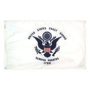 U.S. Coast Guard Military Flag 2x3 ft. Nylon SolarGuard Nyl-Glo 100% Made in USA to Official Specifications. Officially Licensed Manufacturer.
