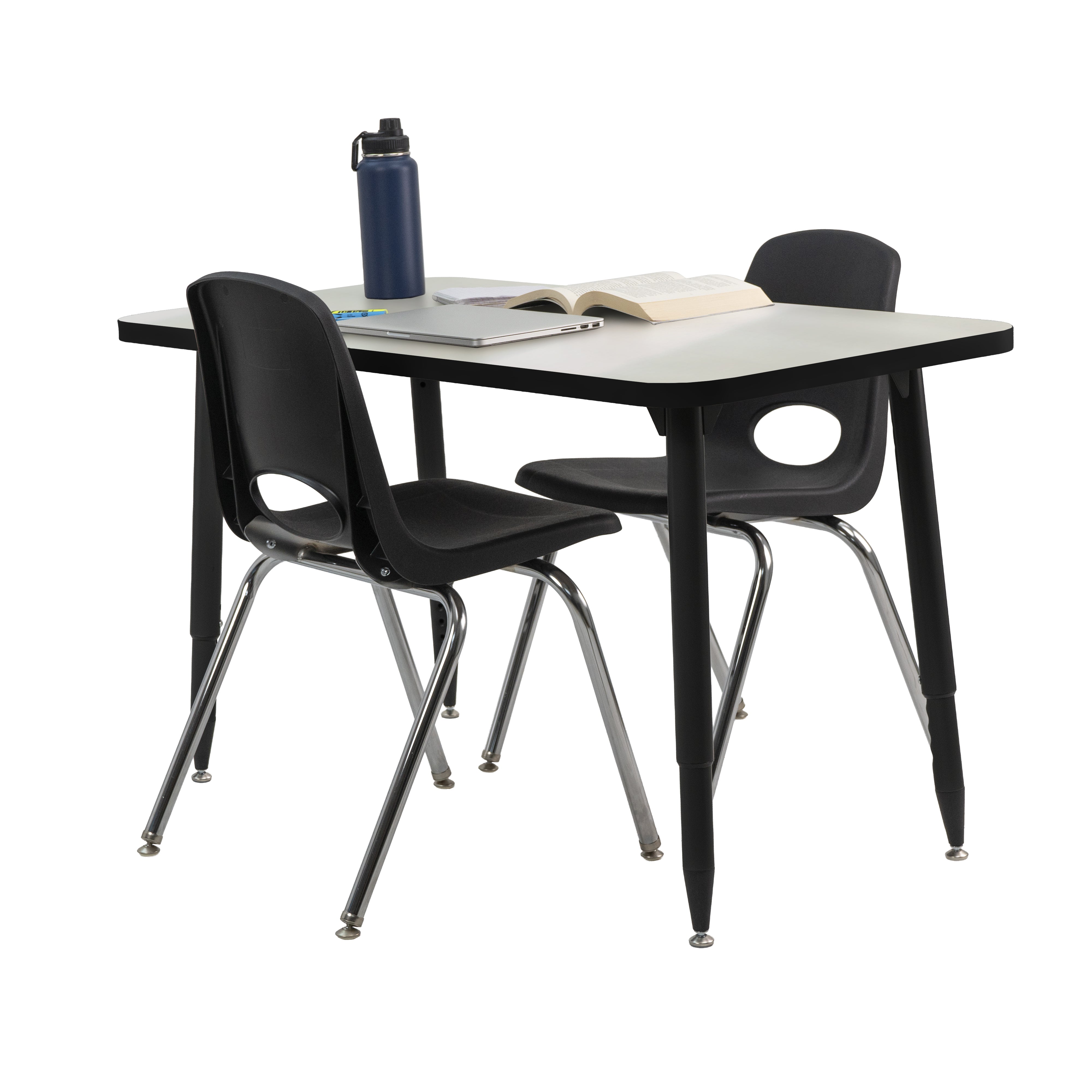 Adapte 24" x 48" Rectangle Dry-Erase Activity Table with Adjustable Tapered Legs - Whiteboard/Black