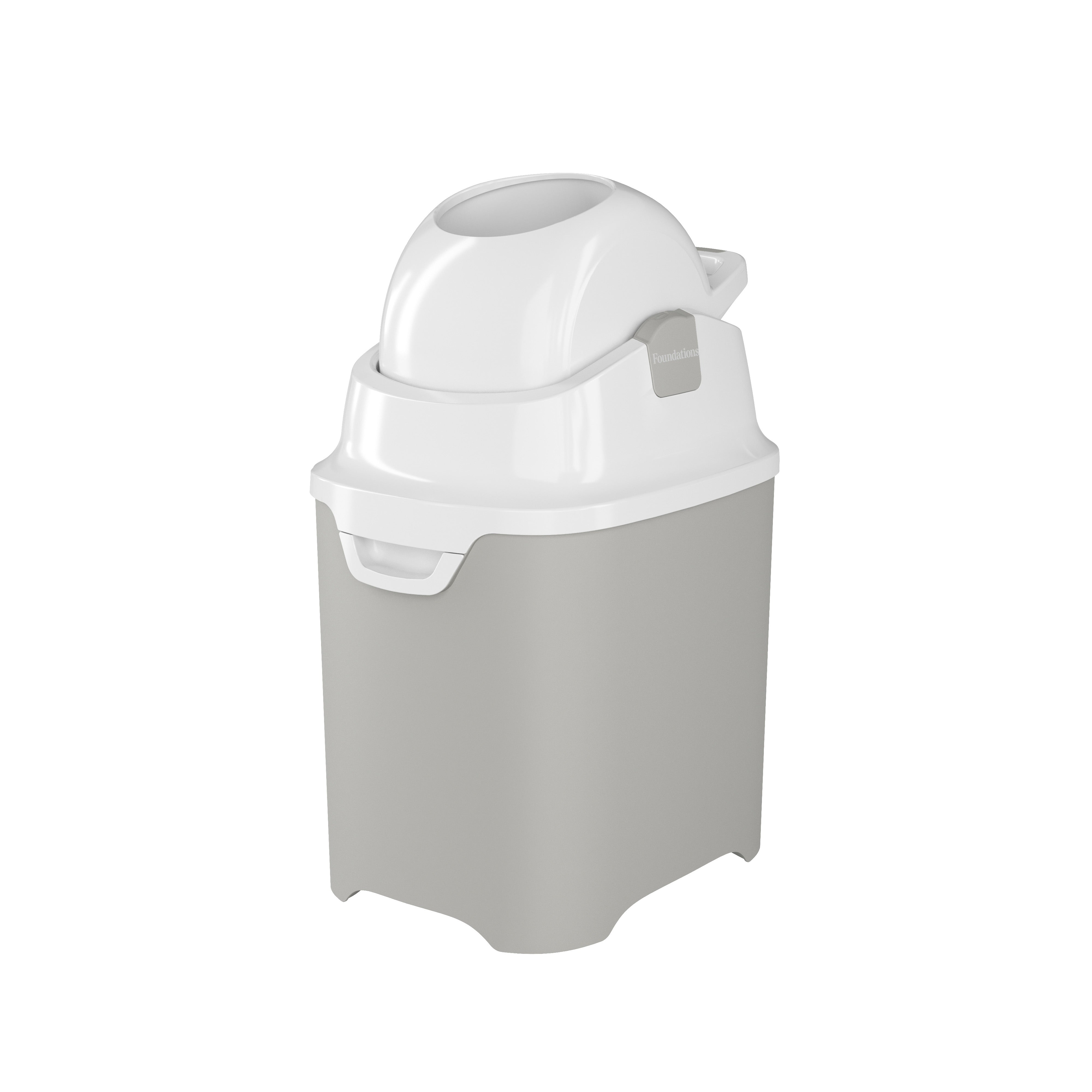 Foundations Mini Diaper Pail, Gray