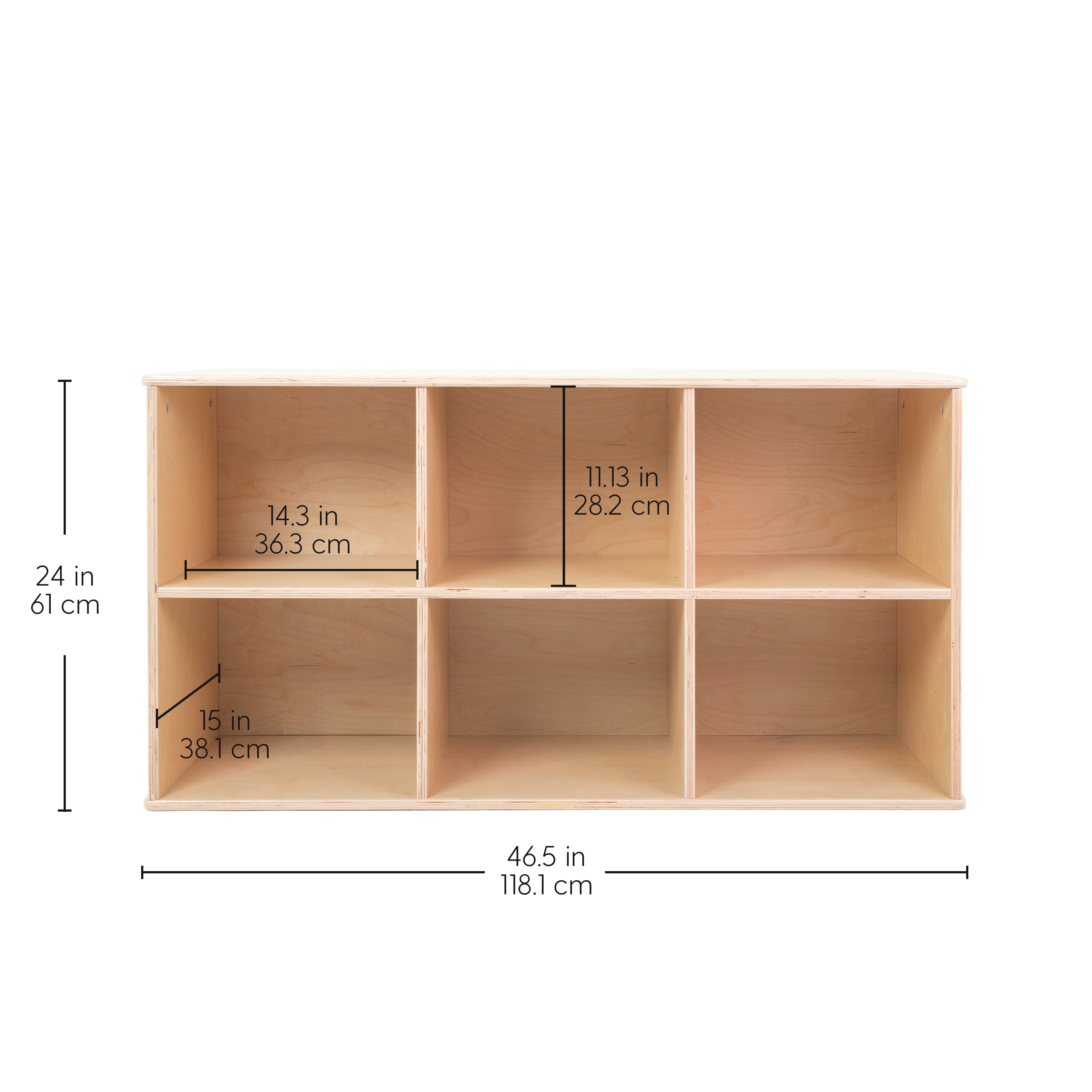 Birch 6-Compartment Storage Cabinet 24" Height