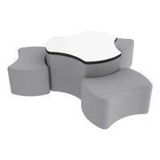 Pro Series Dry-Erase Cog Ottoman Table with Bowtie 12" H Seating, 4-Piece Set - Gray/Whiteboard