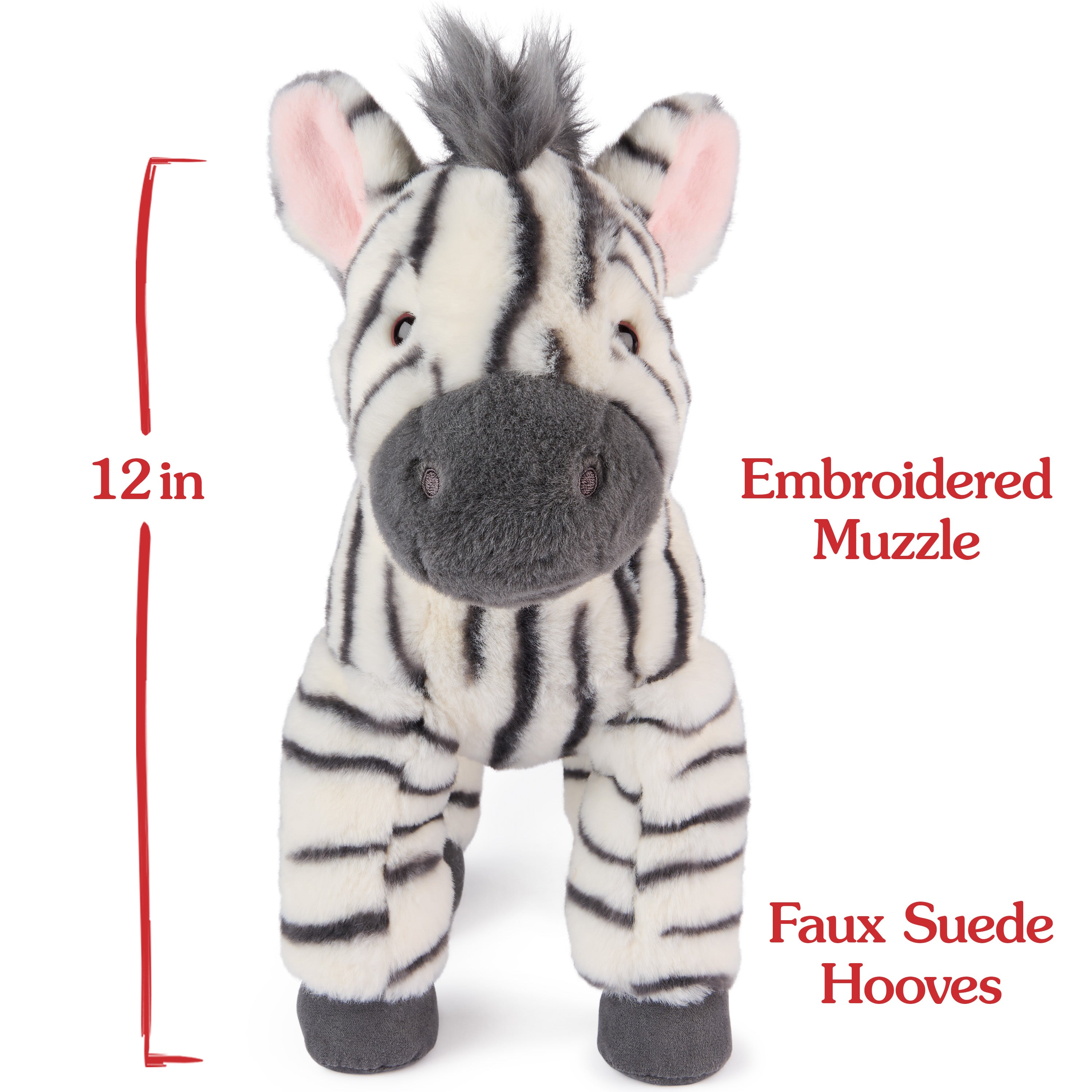 GUND Gemma Zebra Plush, Zebra Stuffed Animal for Ages 1 and Up, Gray/White, 12"