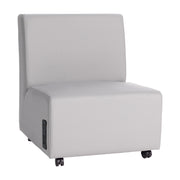 Pro Series Upholstered Armless Mobile Chair with Tech Panel - Gray