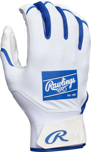 Rawlings Adult Clout  Batting Gloves - Small - White/Royal