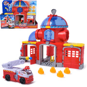 PAW Patrol Fire Rescue Command Center with Marshall Figure, Rescue Fire Truck, Lights, Launcher & Sound Fx, Kids Toys for Boys & Girls Ages 3 and Up