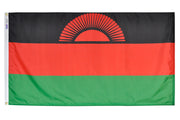 Malawi Flag 2x3 ft. Nylon SolarGuard Nyl-Glo 100% Made in USA to Official United Nations Design Specifications.