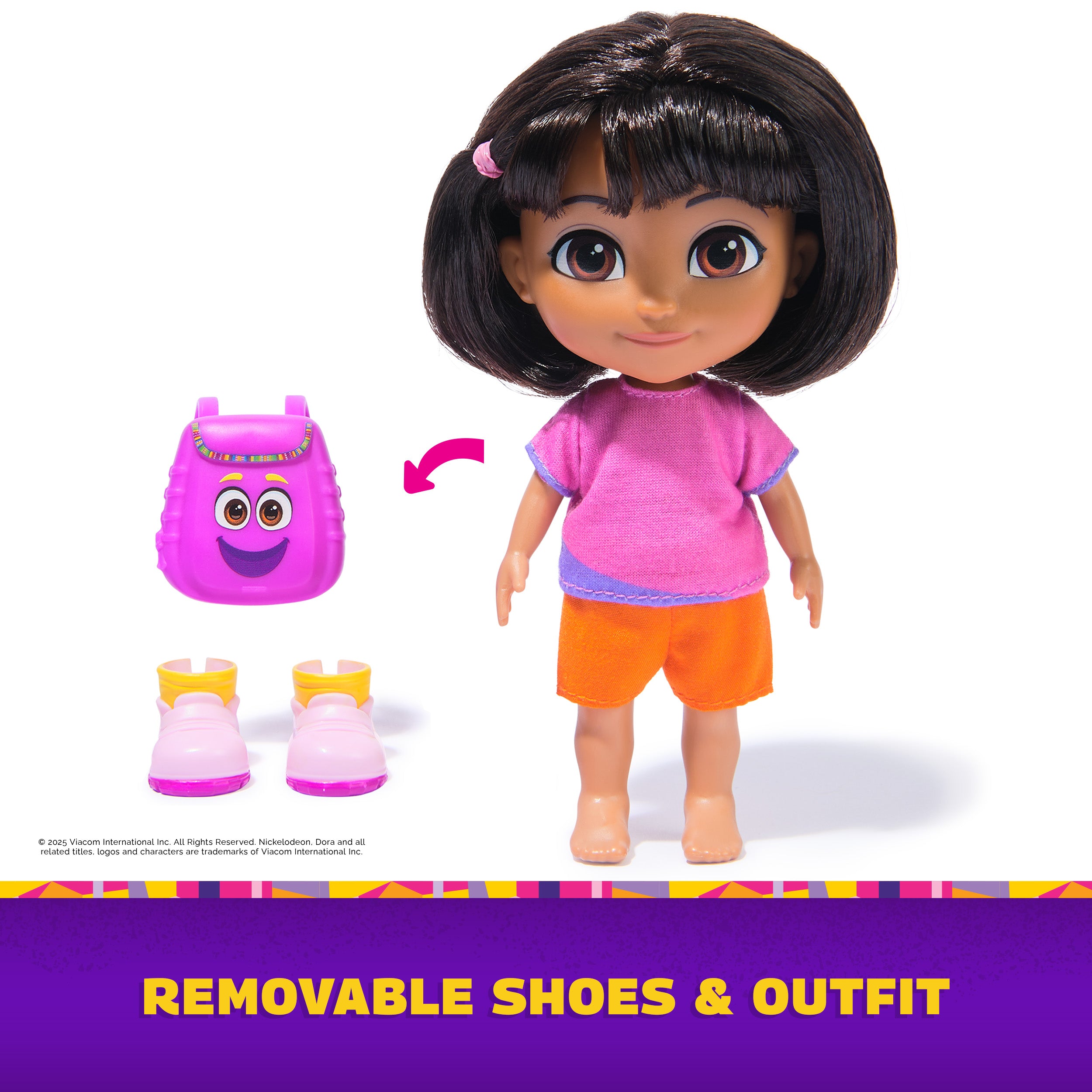 Dora, Best Friends Dora & Boots Set, 6-inch Doll with Clothes, Backpack & Boots Toy Figure, Kids Toys for Girls & Boys Ages 3 and Up