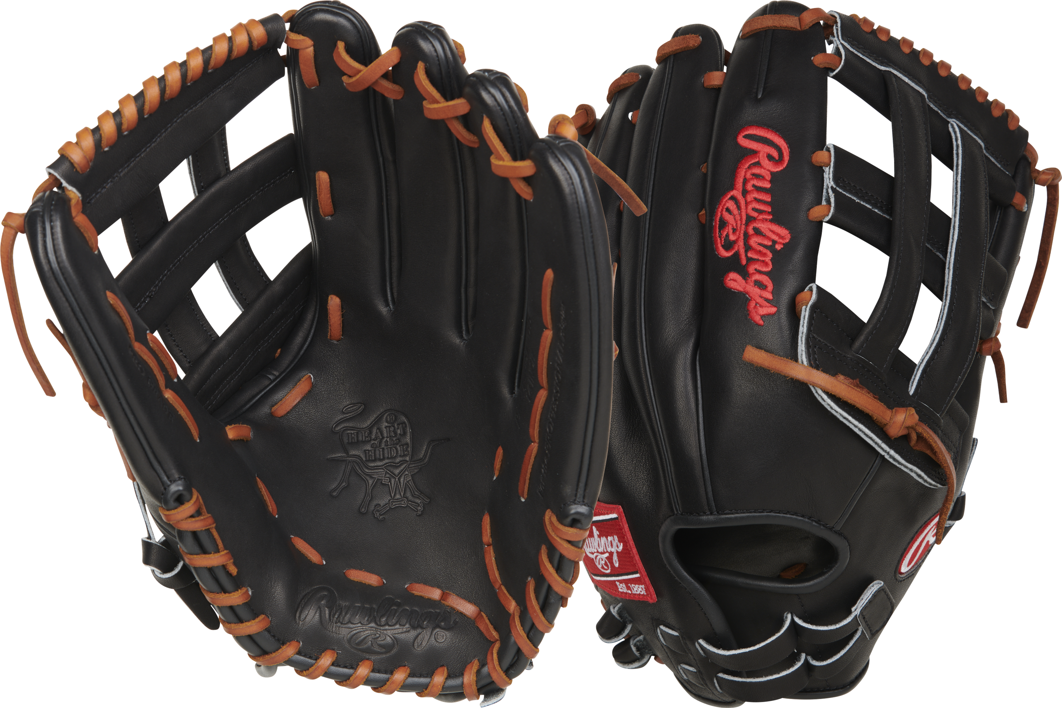 Rawlings Heart Of The Hide Series 14-Inch Slowpitch Softball Glove - Right Hand Thrower - Black