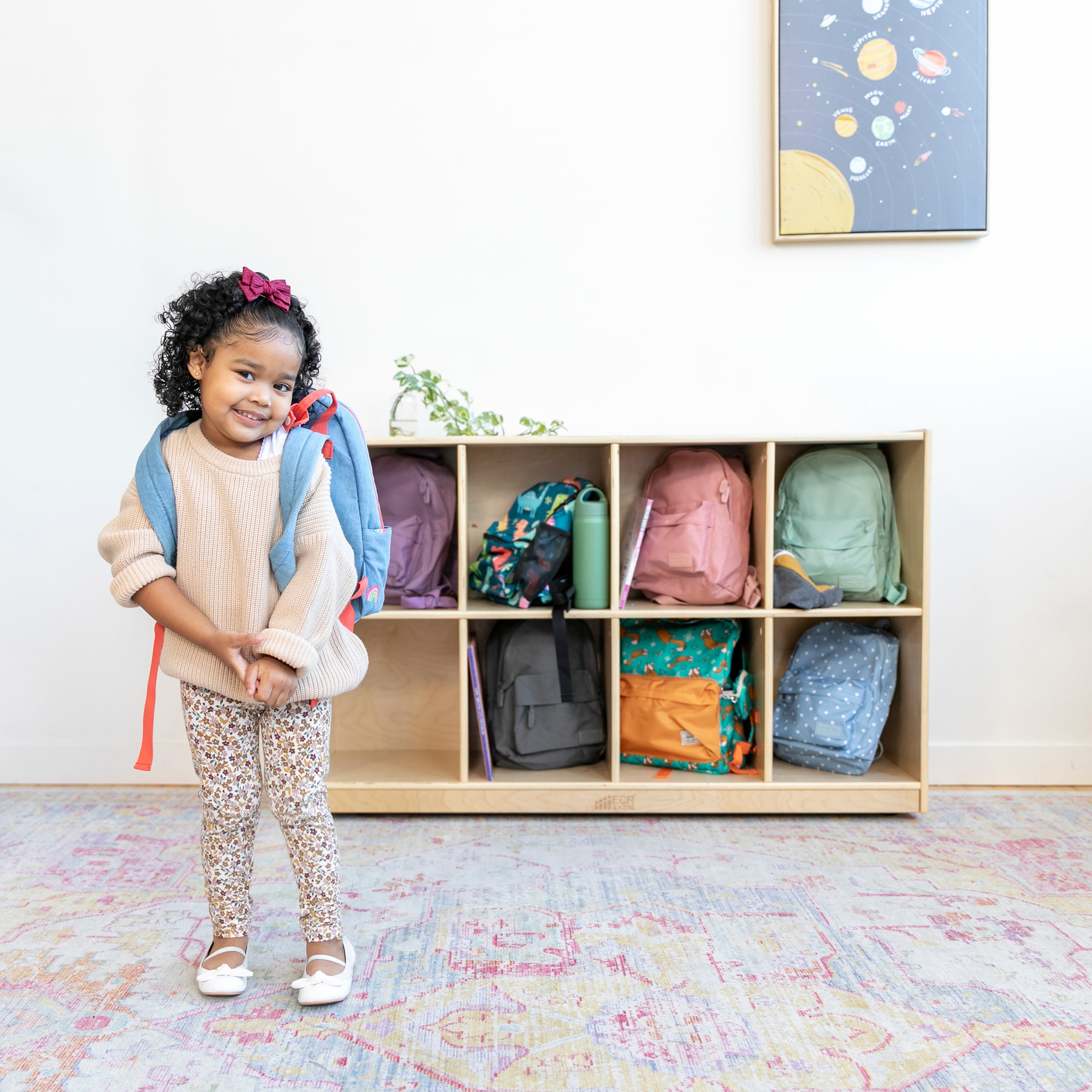 8-Compartment Backpack Storage Unit - Natural