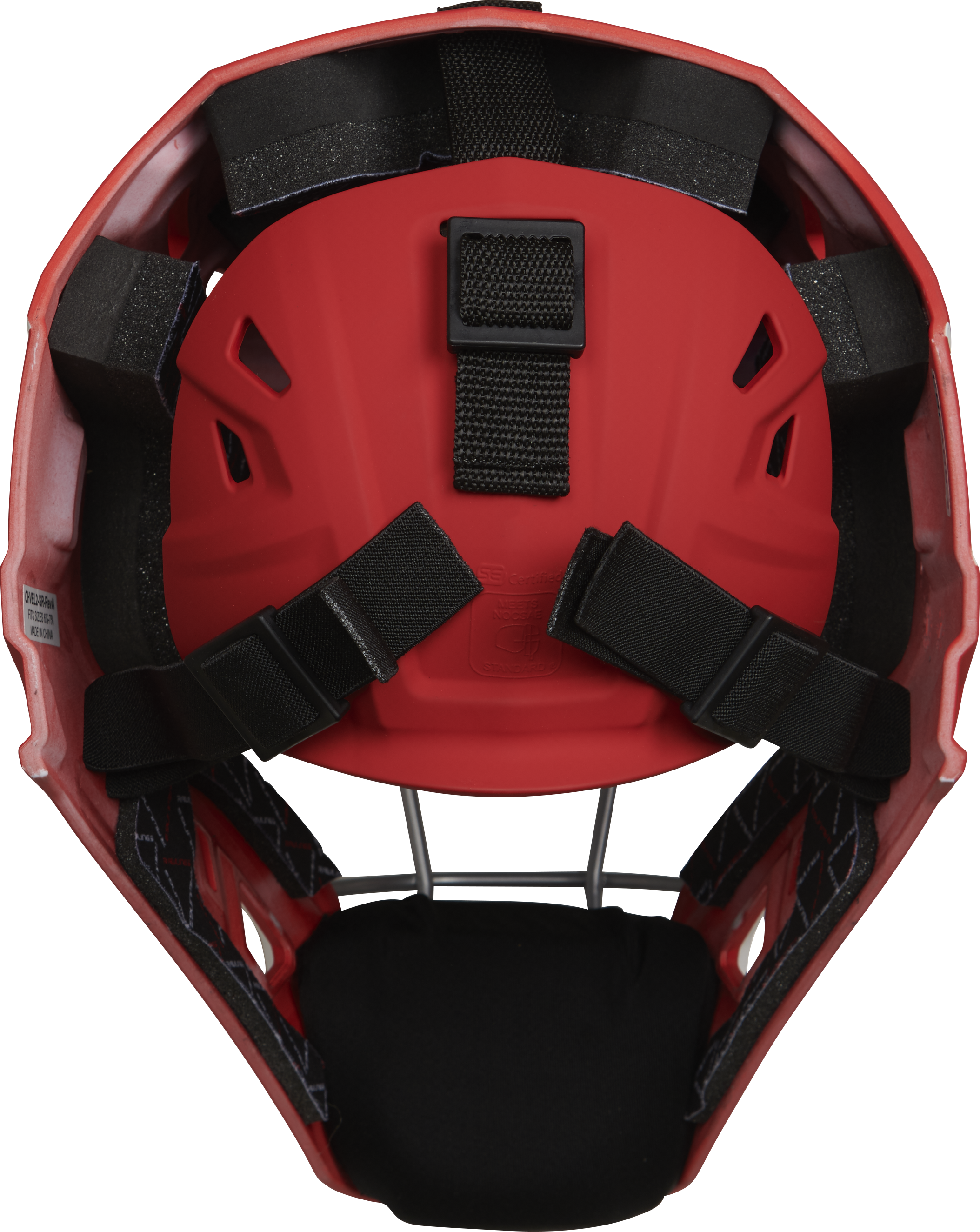 Rawlings Velo 2.0 Matte Junior Catchers Helmet - Scarlet/White