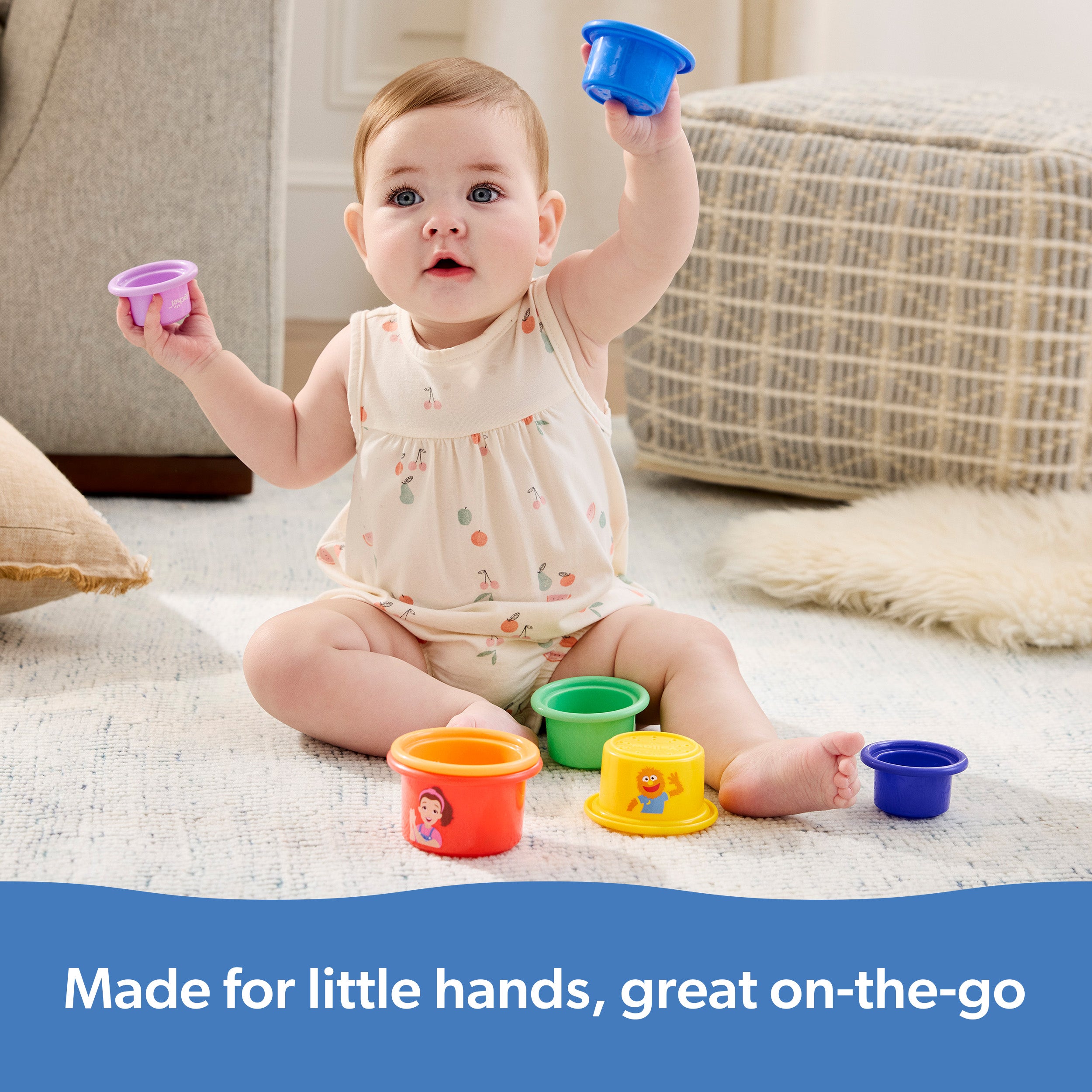 Ms. Rachel Official Rainbow Stacking Cups 7-Pack, Educational Toys & Toddler Toys for Girls & Boys Ages 6 Months to 2+ Years