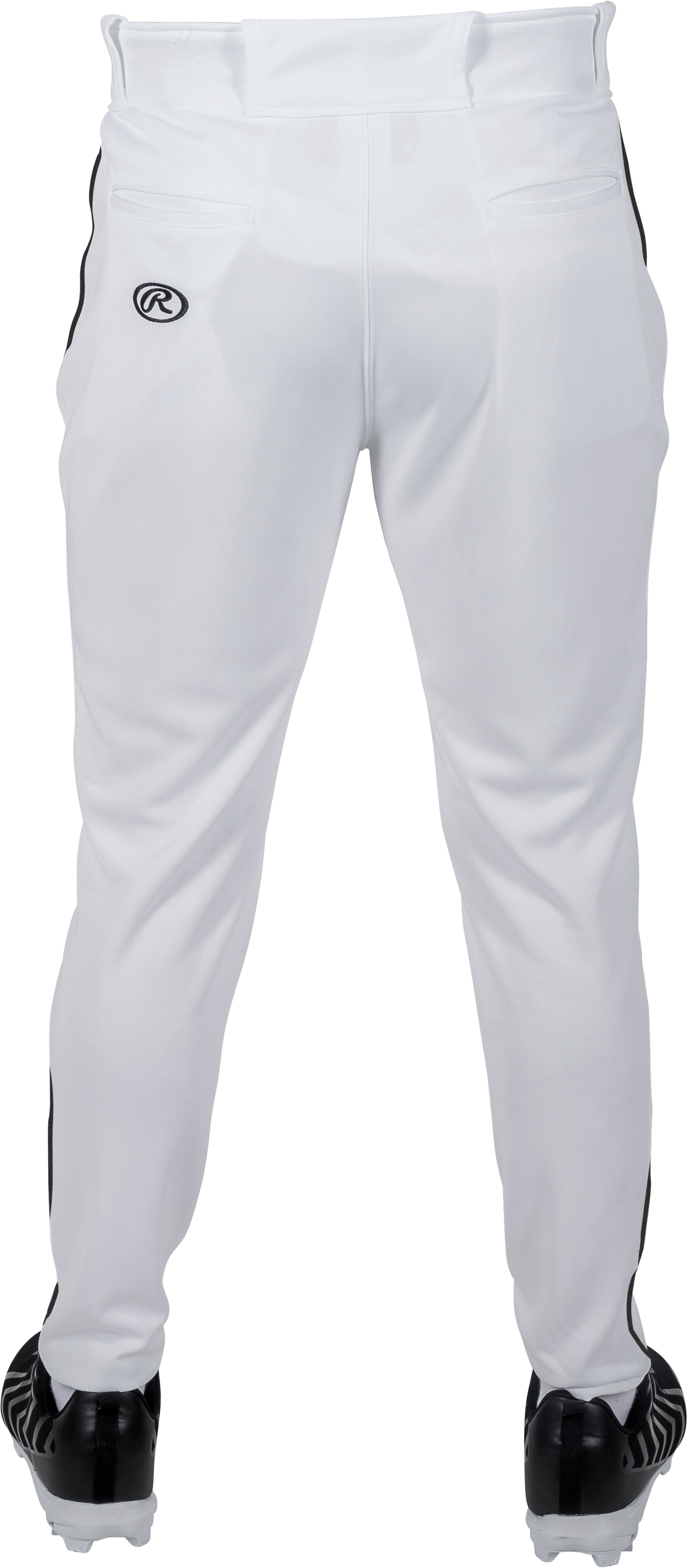 Rawlings Adult Plated Piped Pro Taper Fit Pant - Small - White/Black