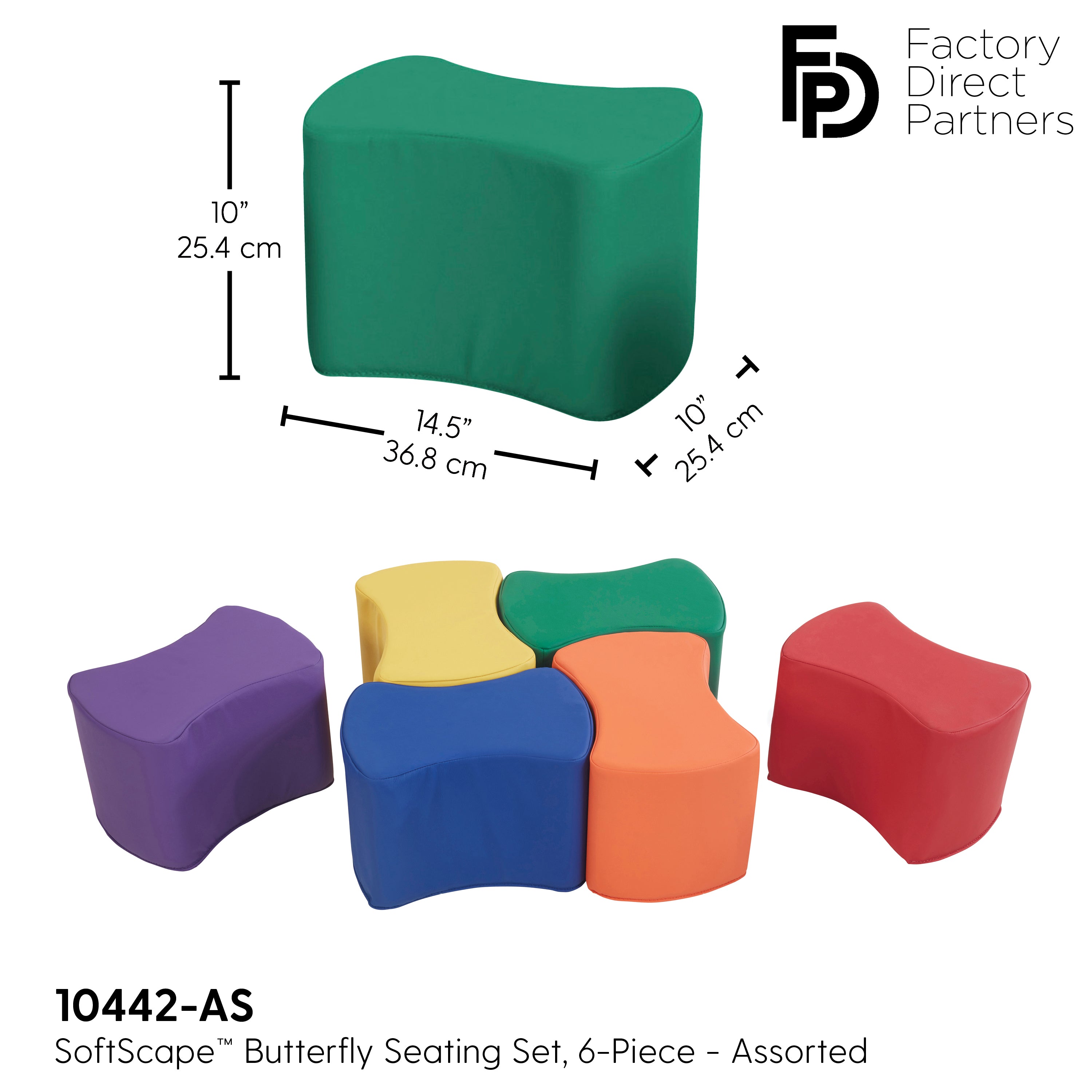 SoftScape Butterfly Seating Set 10" Height, 6-Piece - Assorted