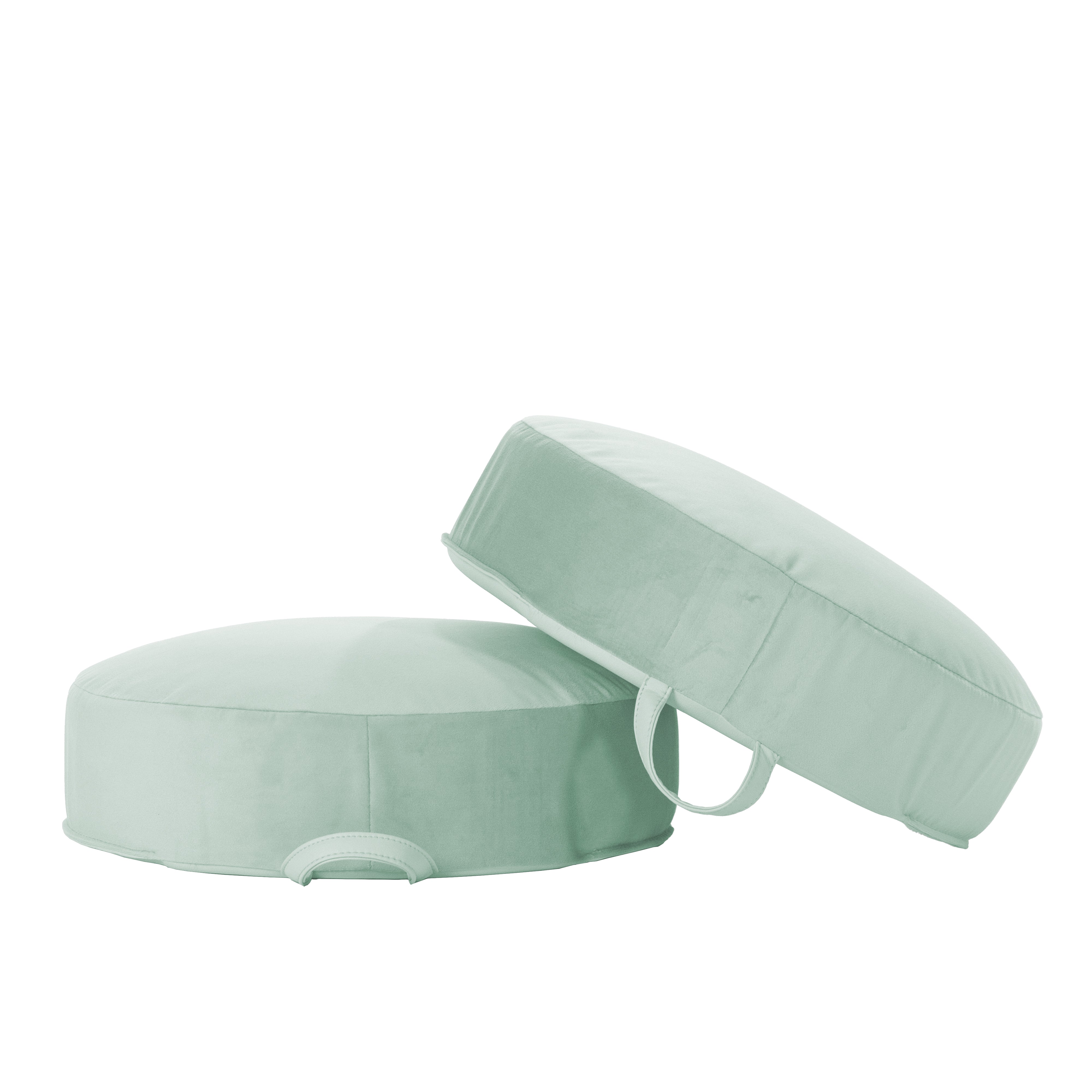 Overstuffed Microfiber Floor Cushions, 2-Piece - Aloe