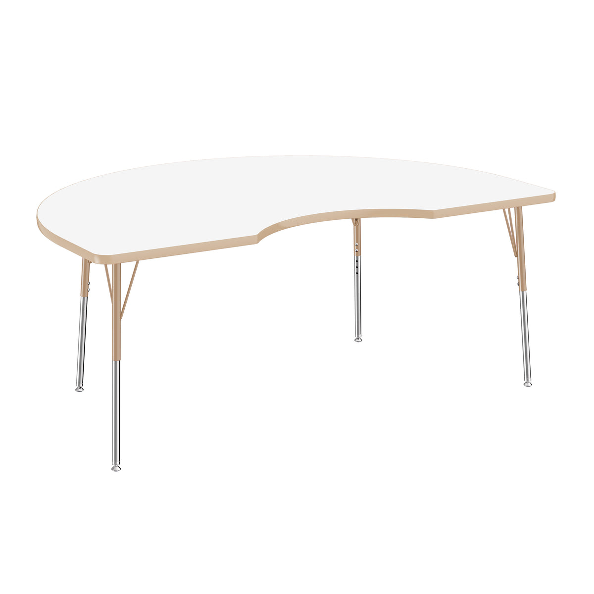 48" x 72" Kidney Dry-Erase Activity Table with Adjustable Standard Swivel Glide Legs - Whiteboard/Sand
