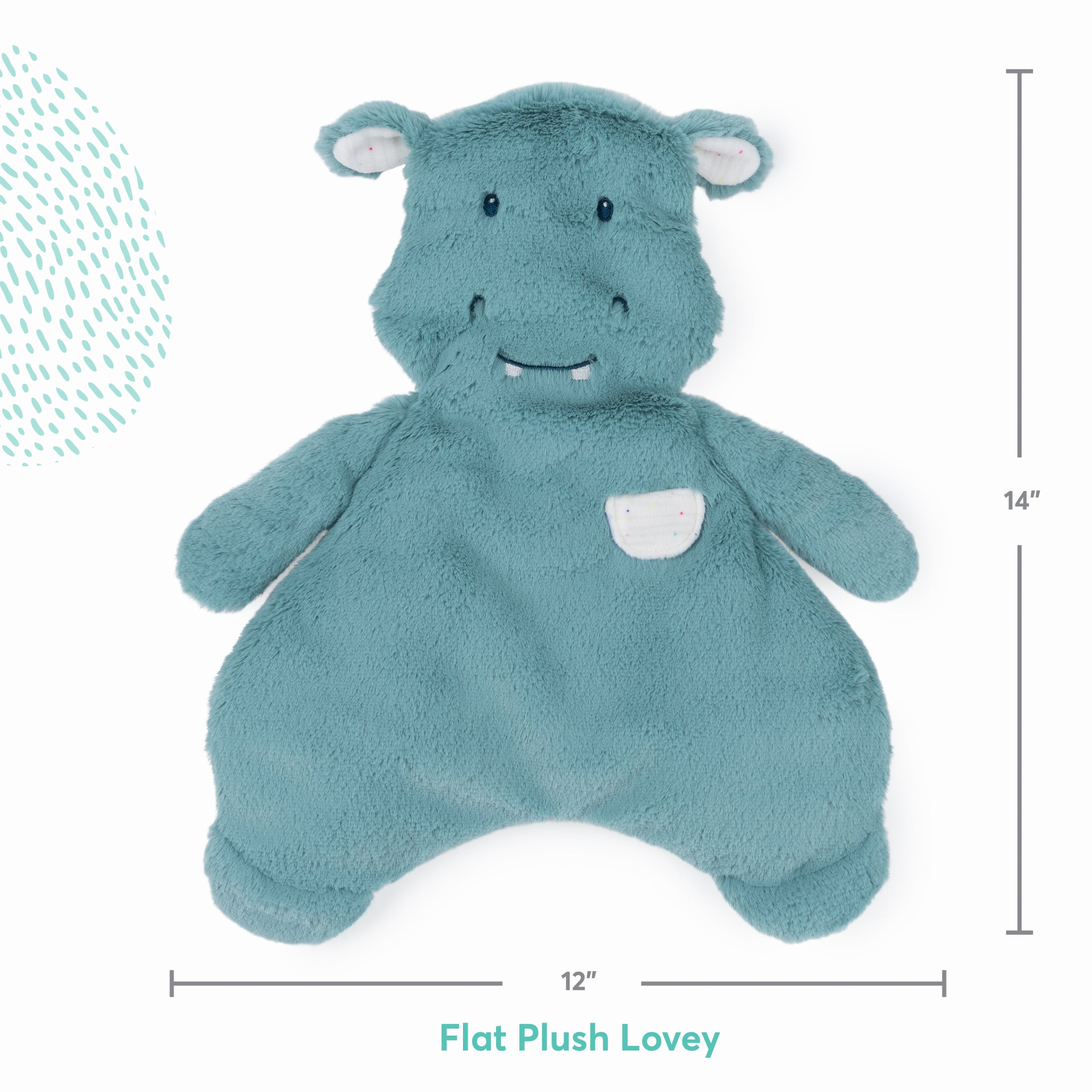 Baby GUND Oh So Snuggly Hippo Lovey, Premium Soft Plush Blanket for Babies and Newborns, Teal