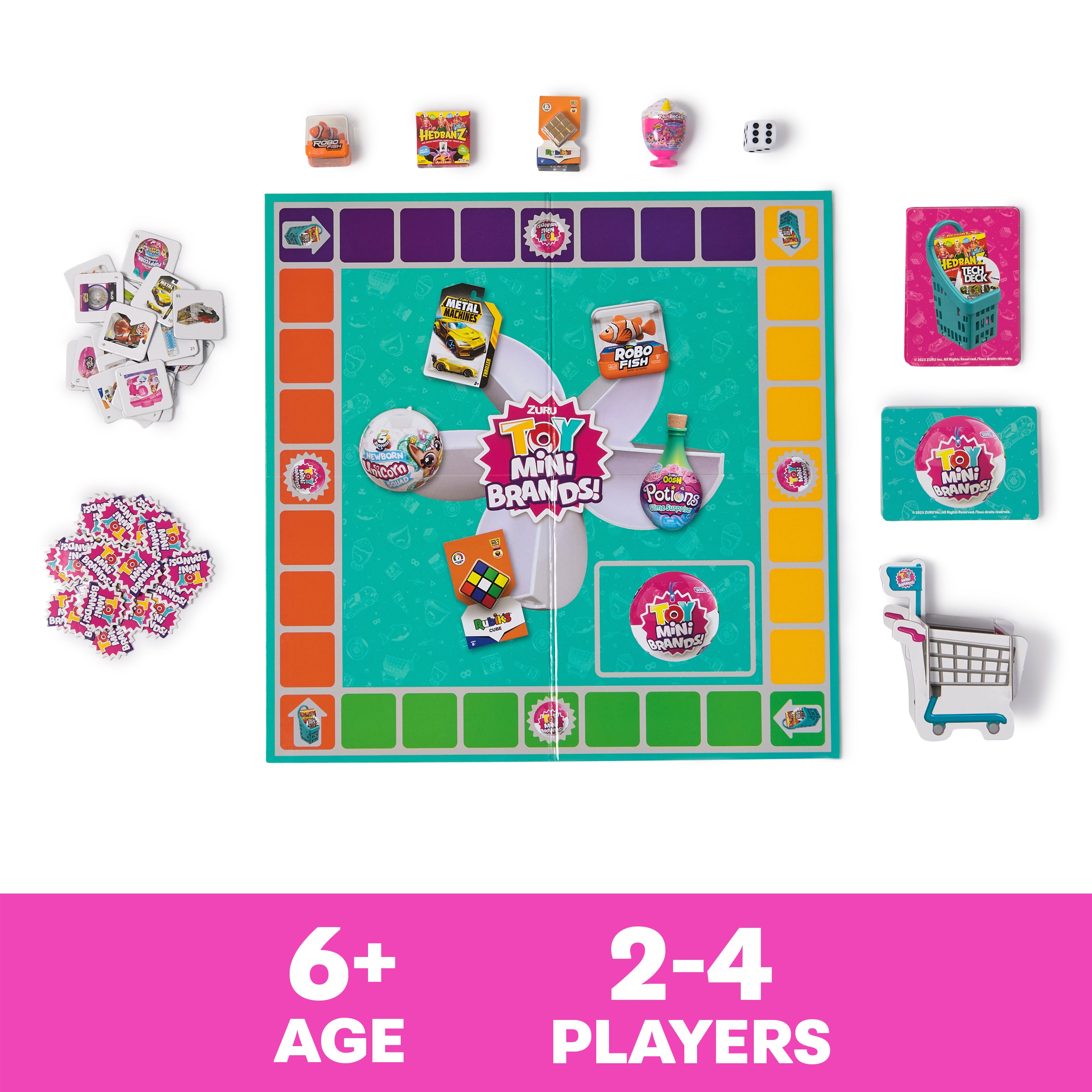 Spin Master Games, Toy Mini Brands Add to Cart Game, A Tiny Shopping Spree for Kids, 4 Collectible Toy Mini Brands Included, 2-4 Players, for Ages 6 & Up