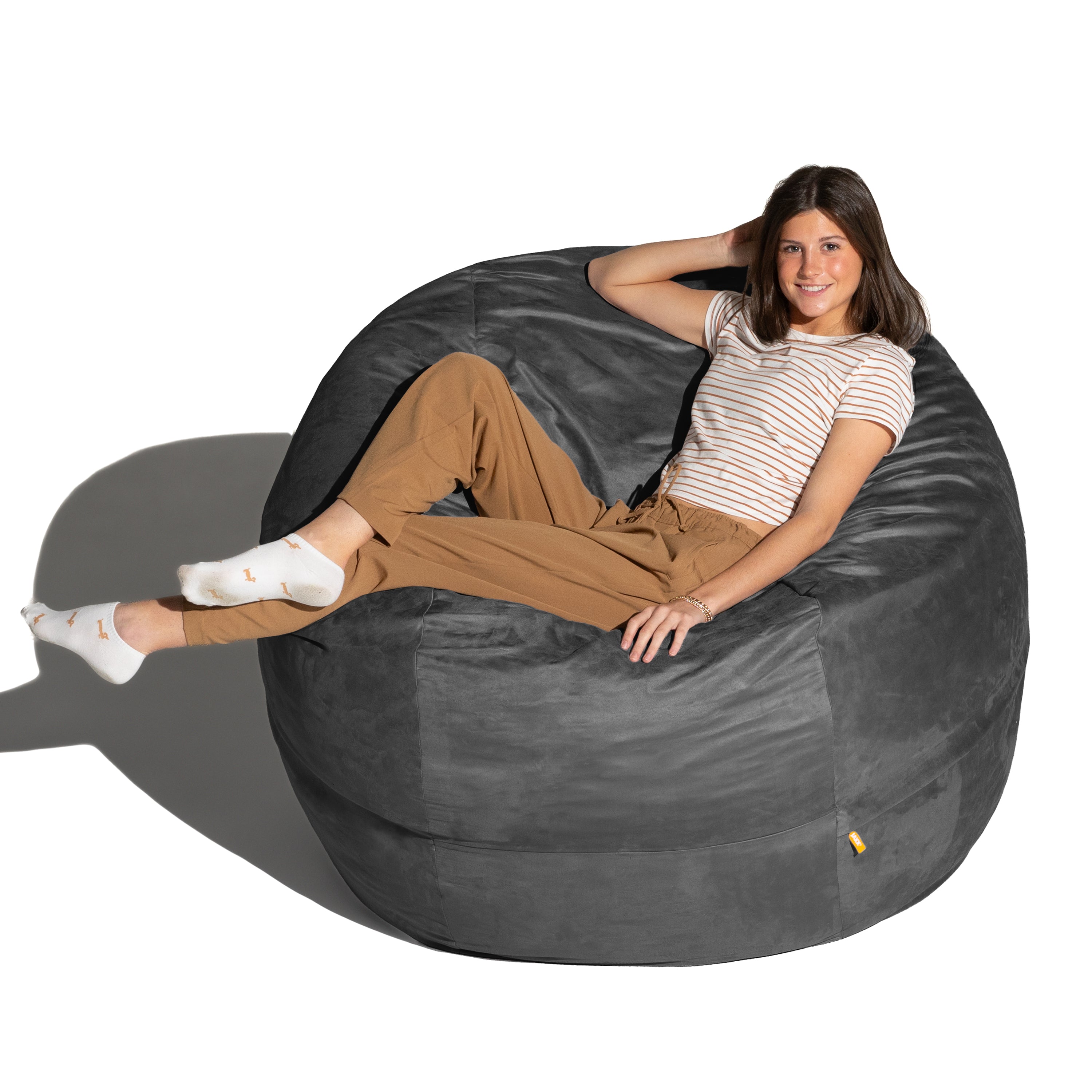 Jaxx Saxx 5 Foot Large Bean Bag w/ Removable Cover, Black
