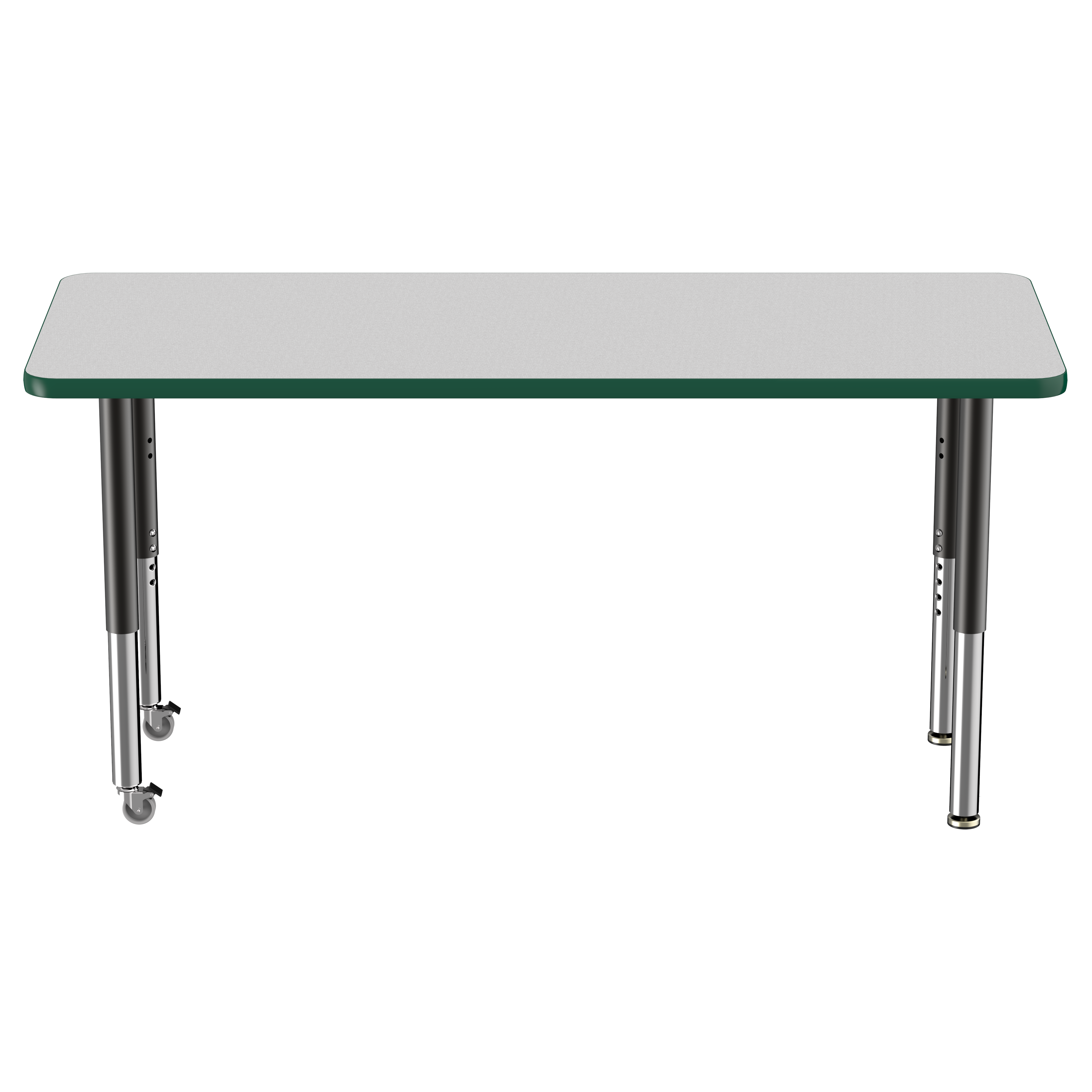 24" x 60" Rectangle T-Molding Activity Table with Adjustable Super Legs - Gray/Green/Black
