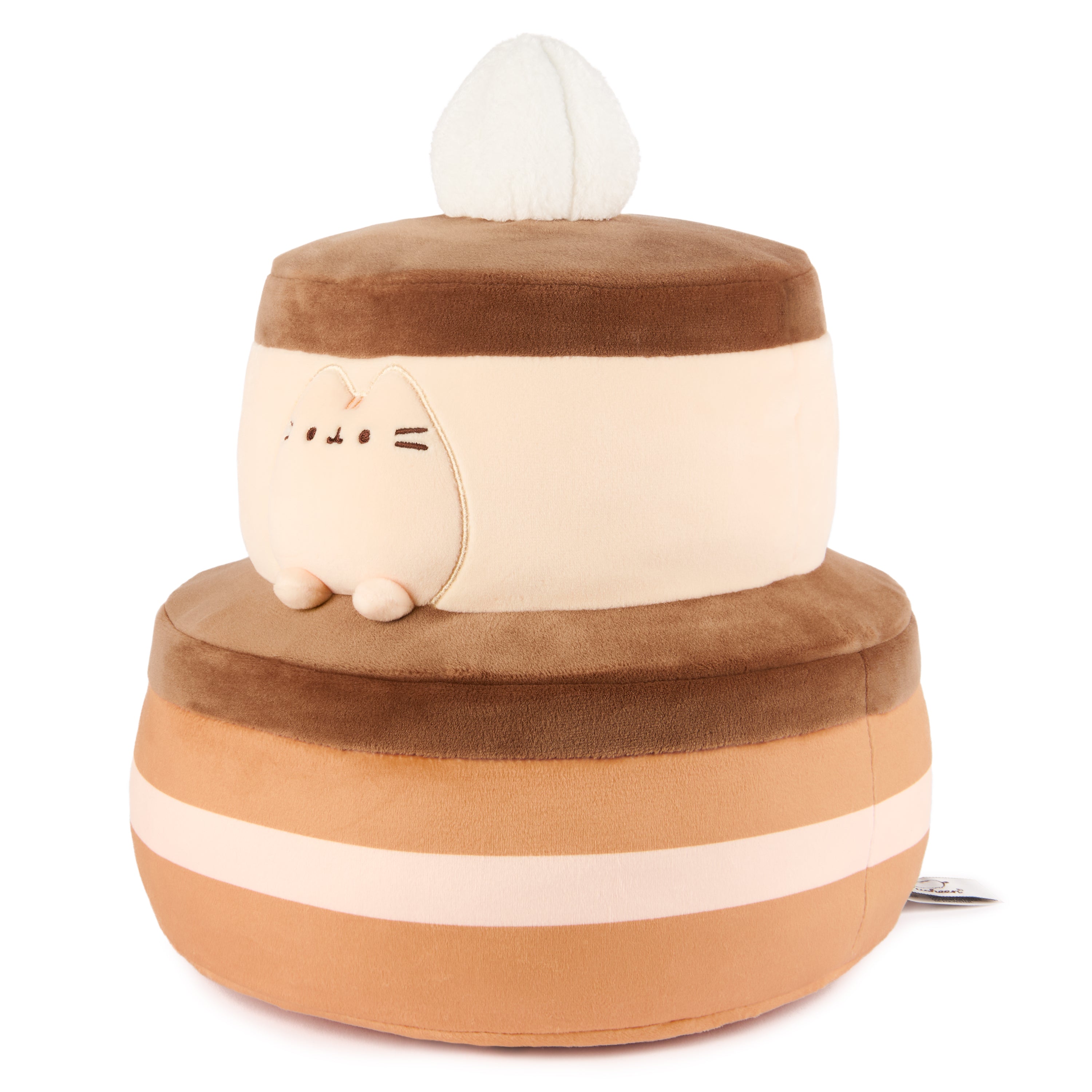 GUND Pusheen Chocolate Cake Squisheen, Squishy Toy, Collectible Plush Toy, Dessert Plush, Cat Stuffed Animal for Ages 8 and Up, Brown, 11”