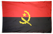Angola Flag 2x3 ft. Nylon SolarGuard Nyl-Glo 100% Made in USA to Official United Nations Design Specifications.