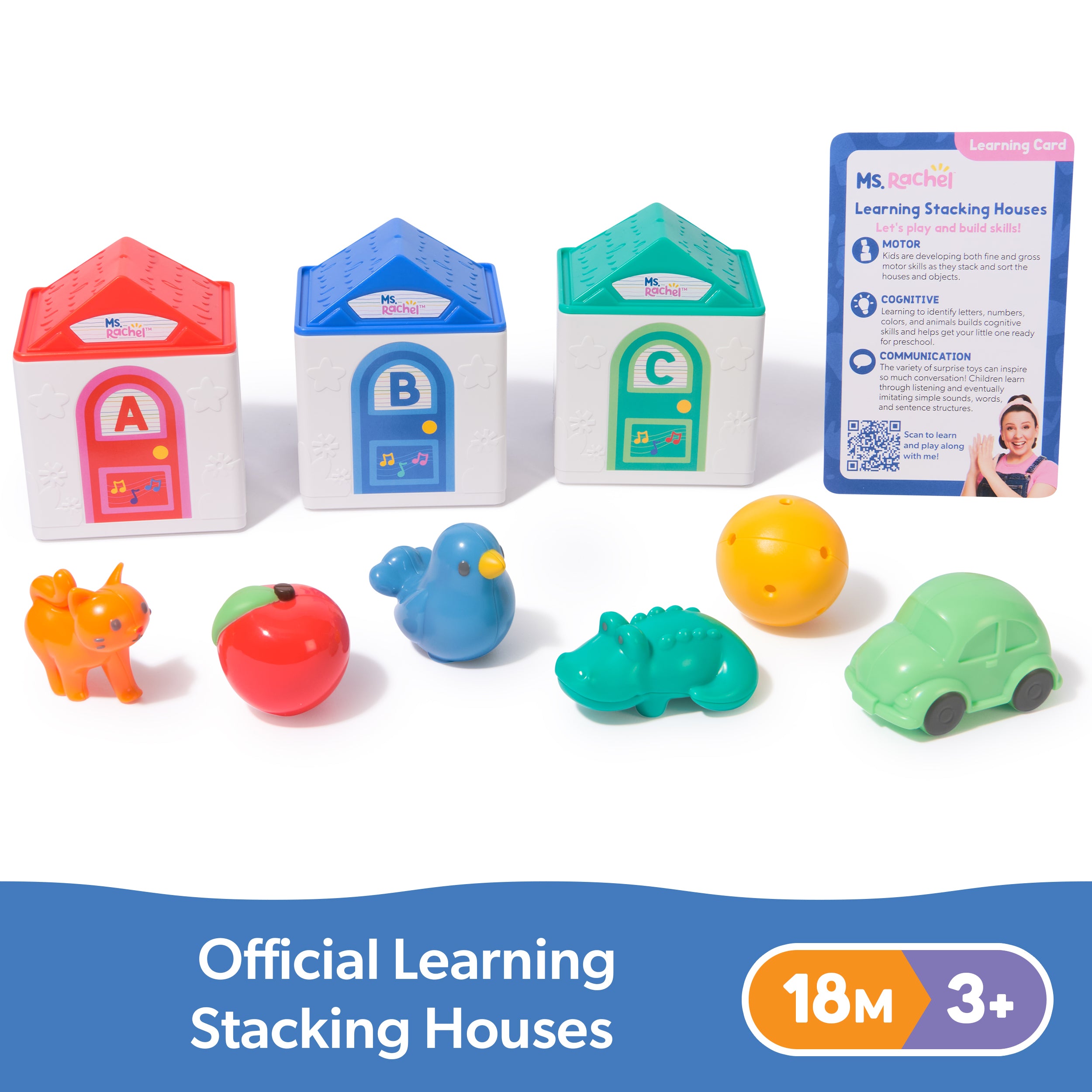 Ms. Rachel Official Learning Stacking House with 6 Surprises to Discover, Educational Toys & Toddler Toys for Girls & Boys Ages 18 Months to 3+ Years