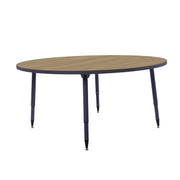 Adapte 60" Round Thermofused Activity Table with Adjustable Tapered Legs - Pasadena Oak/Navy
