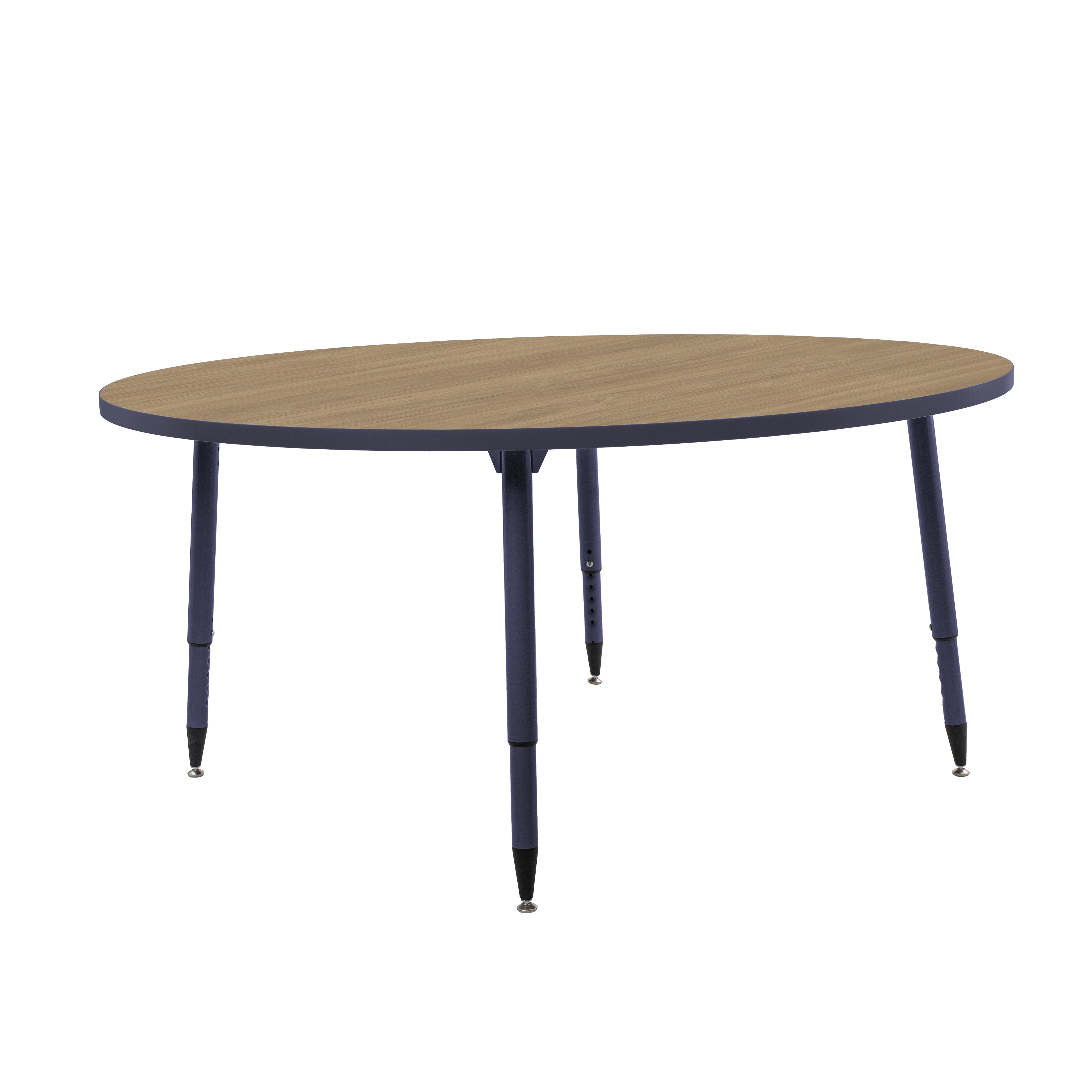 Adapte 60" Round Thermofused Activity Table with Adjustable Tapered Legs - Pasadena Oak/Navy