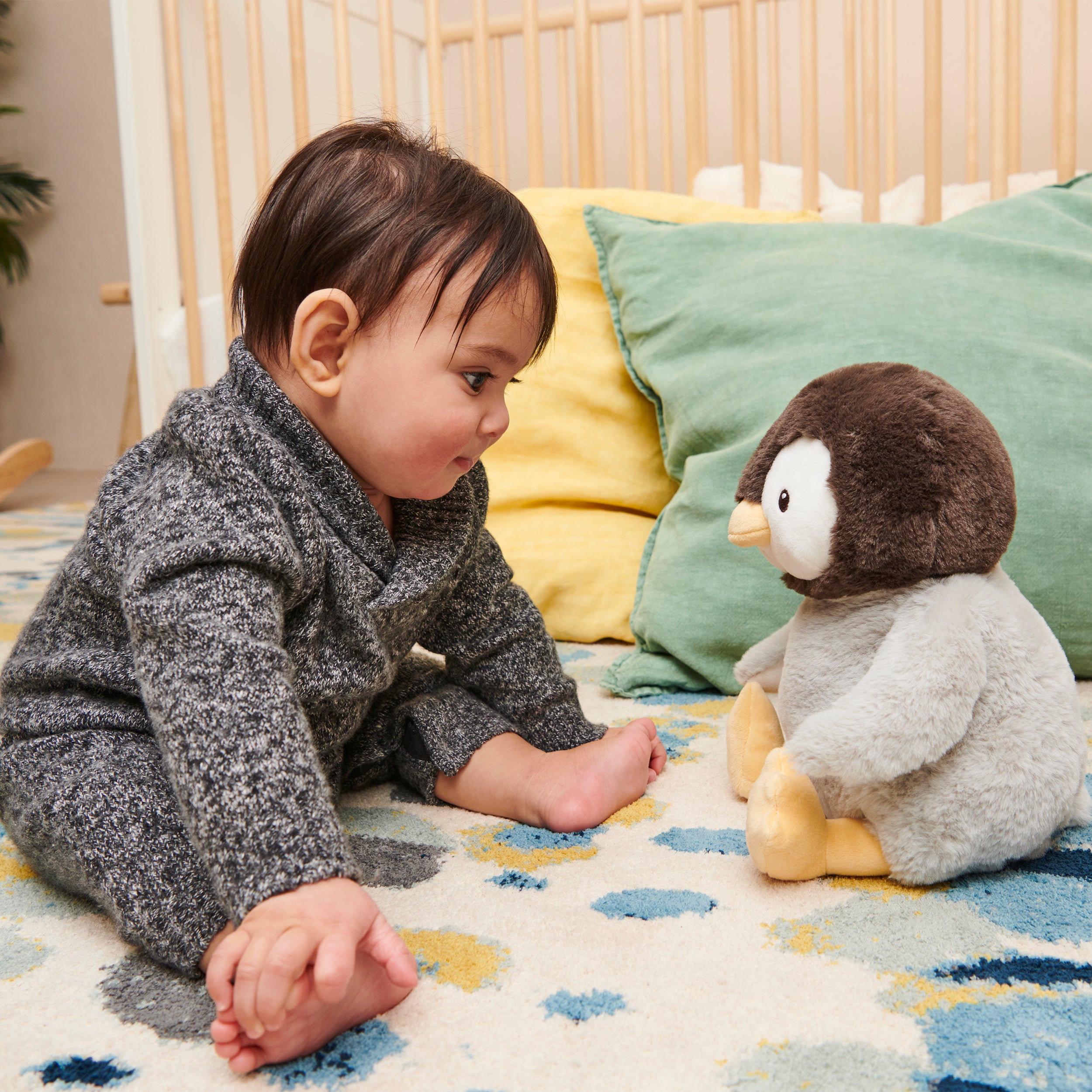Baby GUND Animated Kissy the Penguin Plush, Singing Stuffed Animal Baby Toy for Ages 0 and Up, Black/White/Grey, 12"