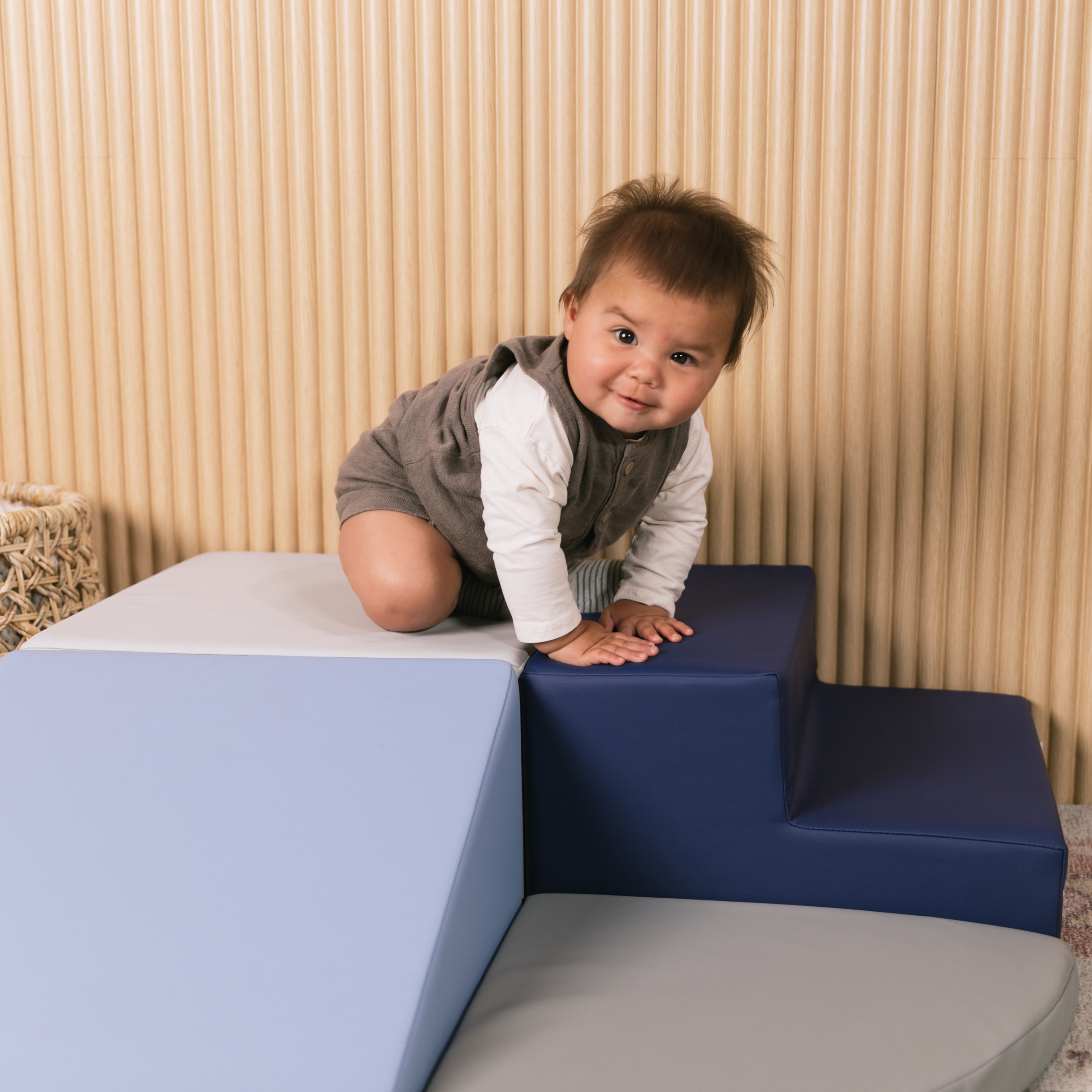 SoftScape Toddler Playtime Corner Climber - Navy/Powder Blue