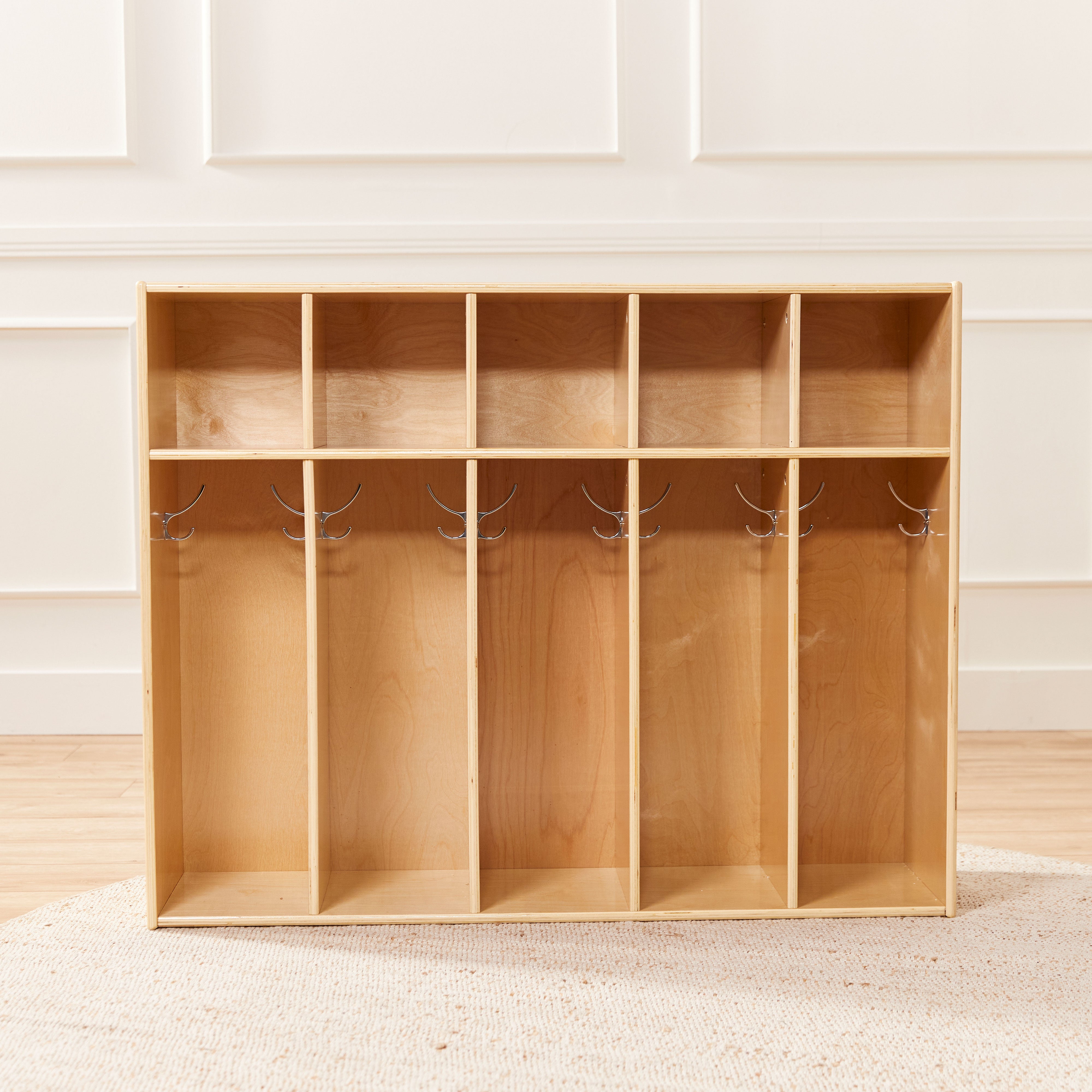 Streamline 5-Section Toddler Coat Locker - Natural