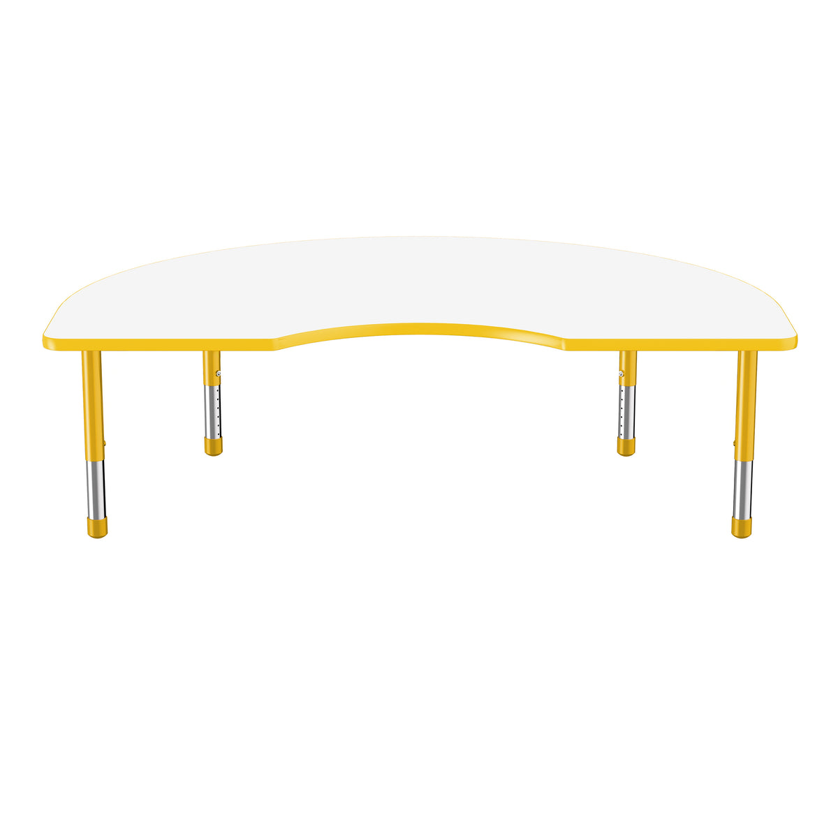 48" x 72" Kidney Dry-Erase Activity Table with Adjustable Chunky Legs - Whiteboard/Yellow
