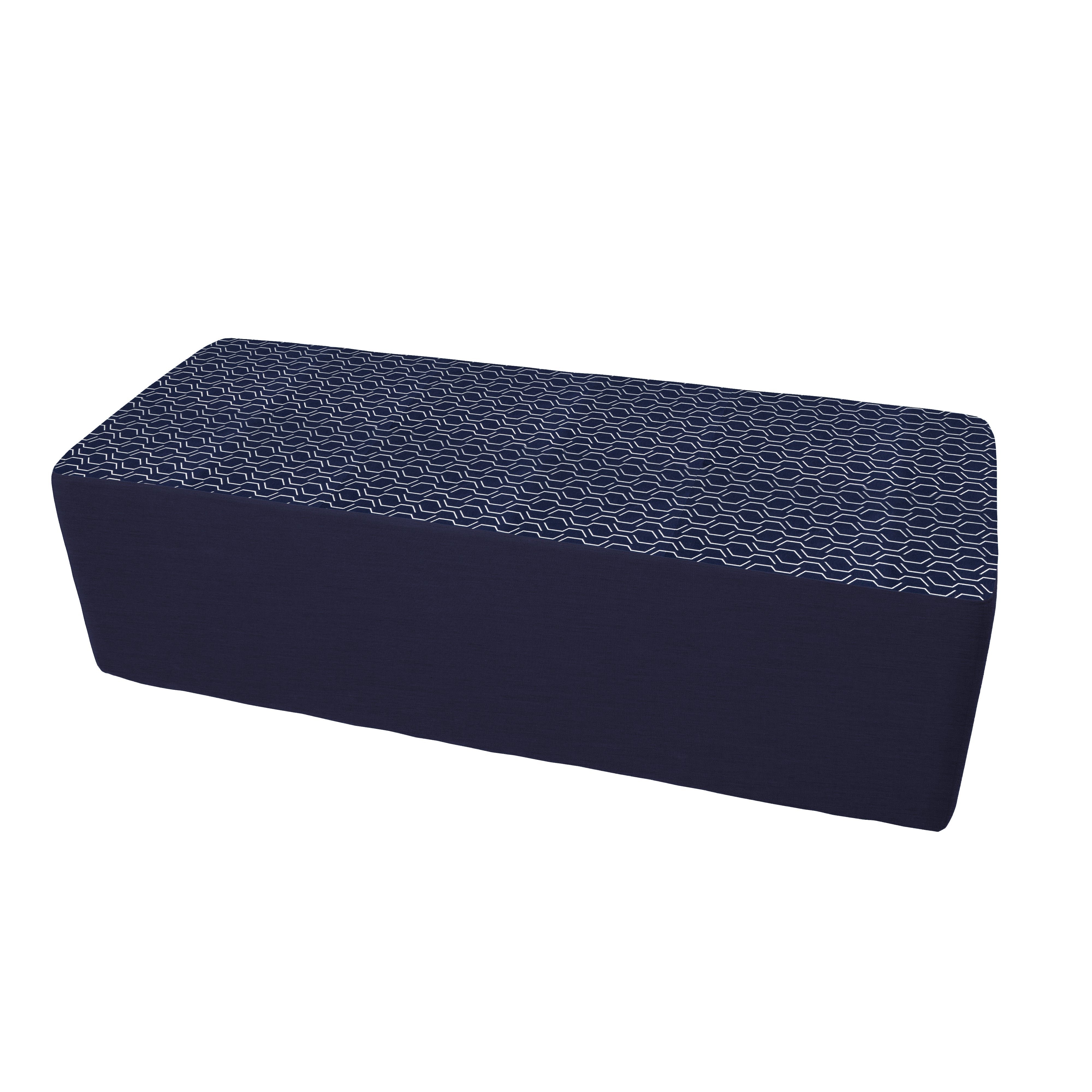 Outdoor 24" x 60" Rectangle Ottoman with Sunbrella, 18" H - Adaptation Indigo/Canvas Navy