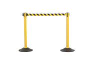Yellow post and 6.5' Yellow/Black Chevron Belt ‐  2 pack