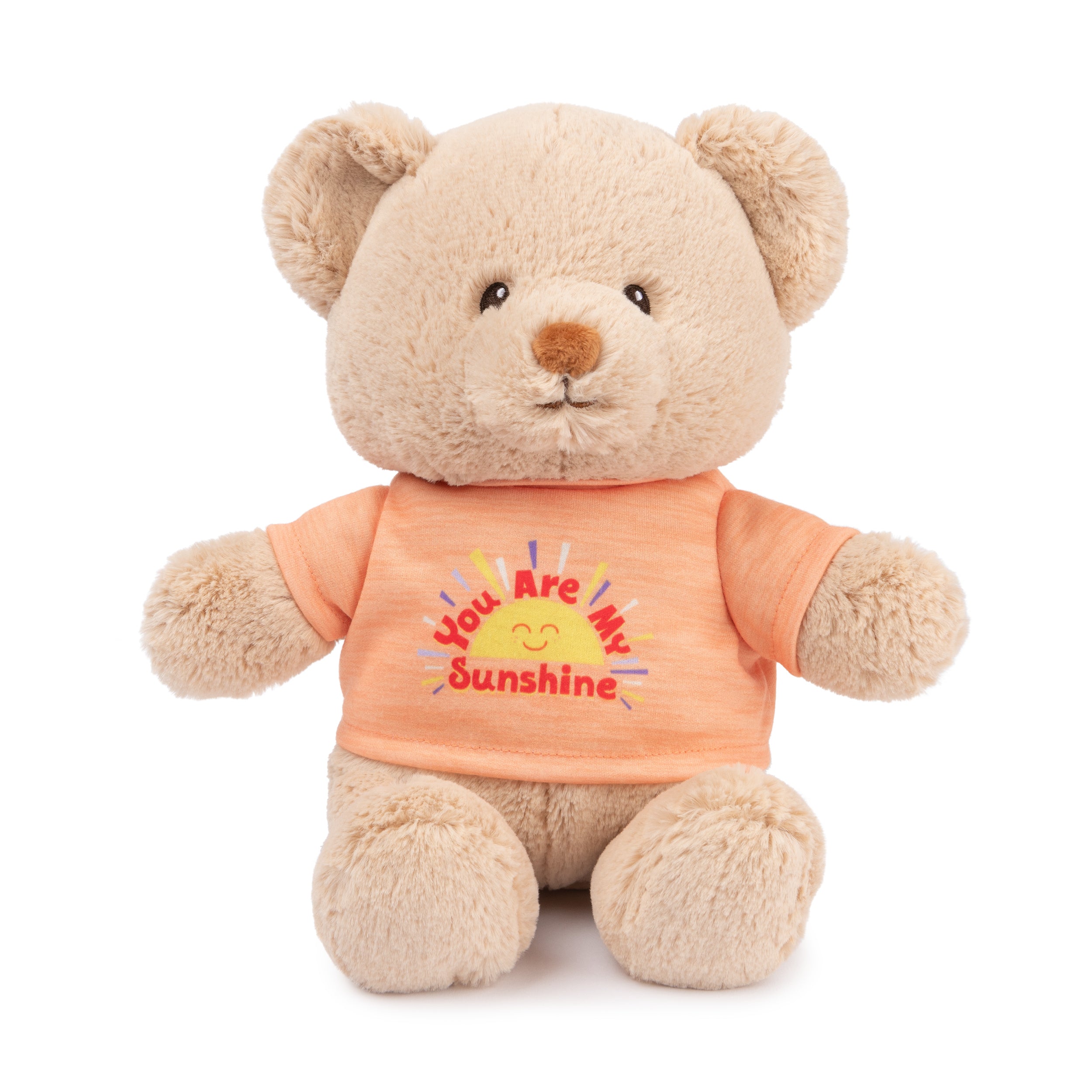 GUND “You are My Sunshine” Sustainable Message Bear with Orange T-Shirt, Teddy Bear Made from 100% Recycled Materials for Ages 1 and Up, Tan, 12”