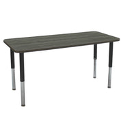 24" x 60" Rectangle La Madera Activity Table with Adjustable Super Legs - Gray Wood/Black