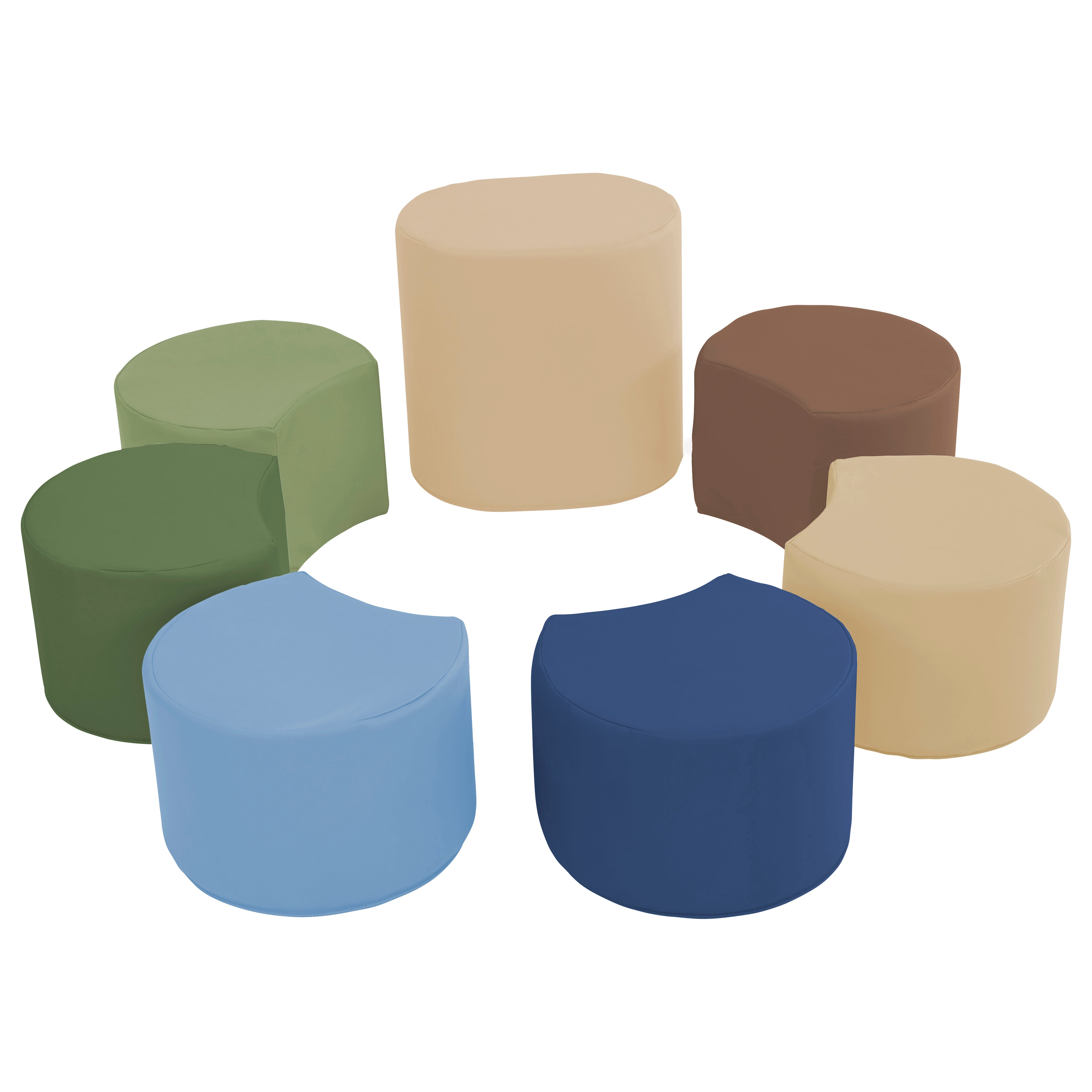 SoftScape Crescent Seating Set, 7-Piece - Earthtone