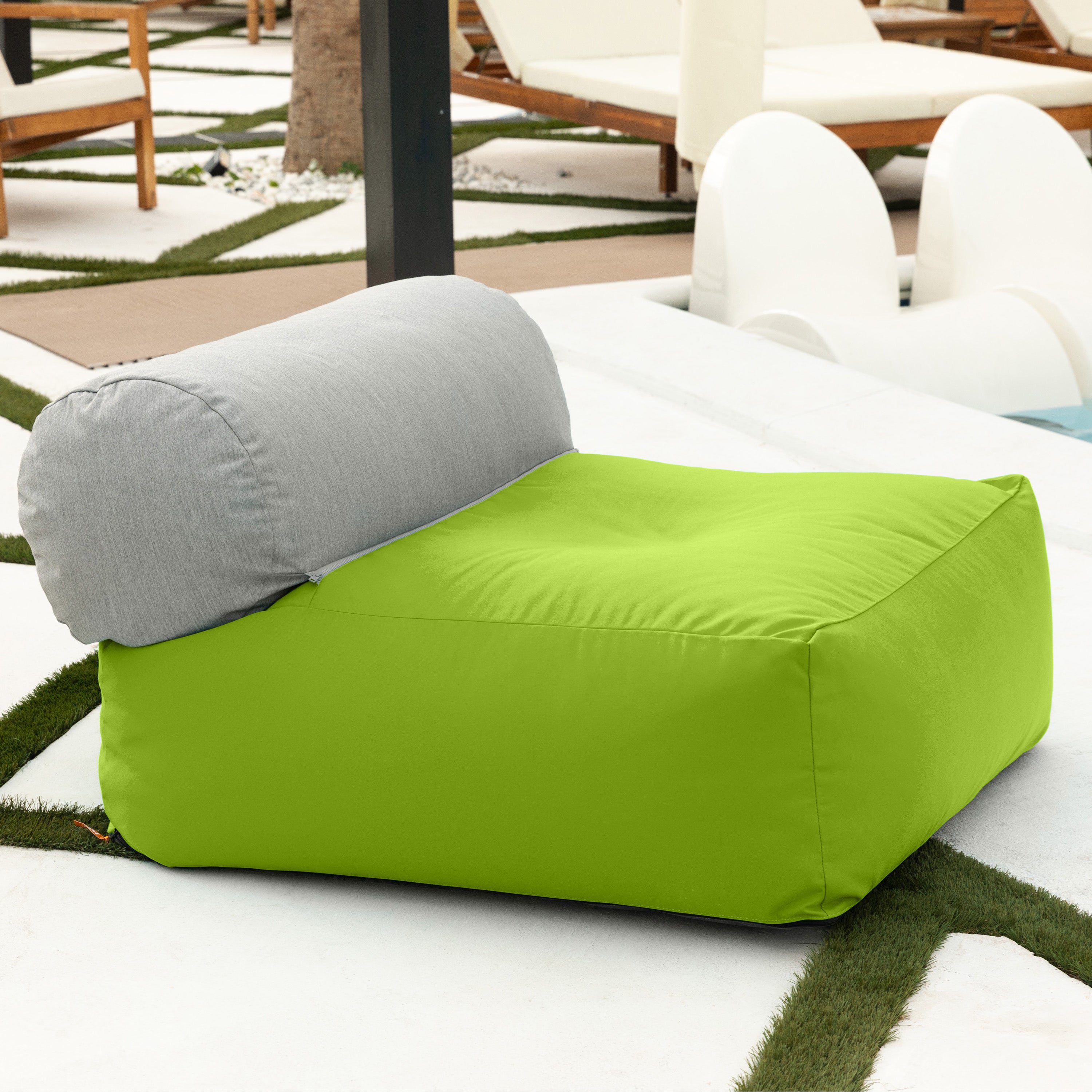 Jaxx Tybee Large Outdoor Lounge w/ Bolster - Sunbrella Lime