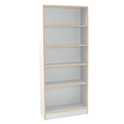 Laminate 5-Shelf Bookcase 72" Height - White/Maple Grain