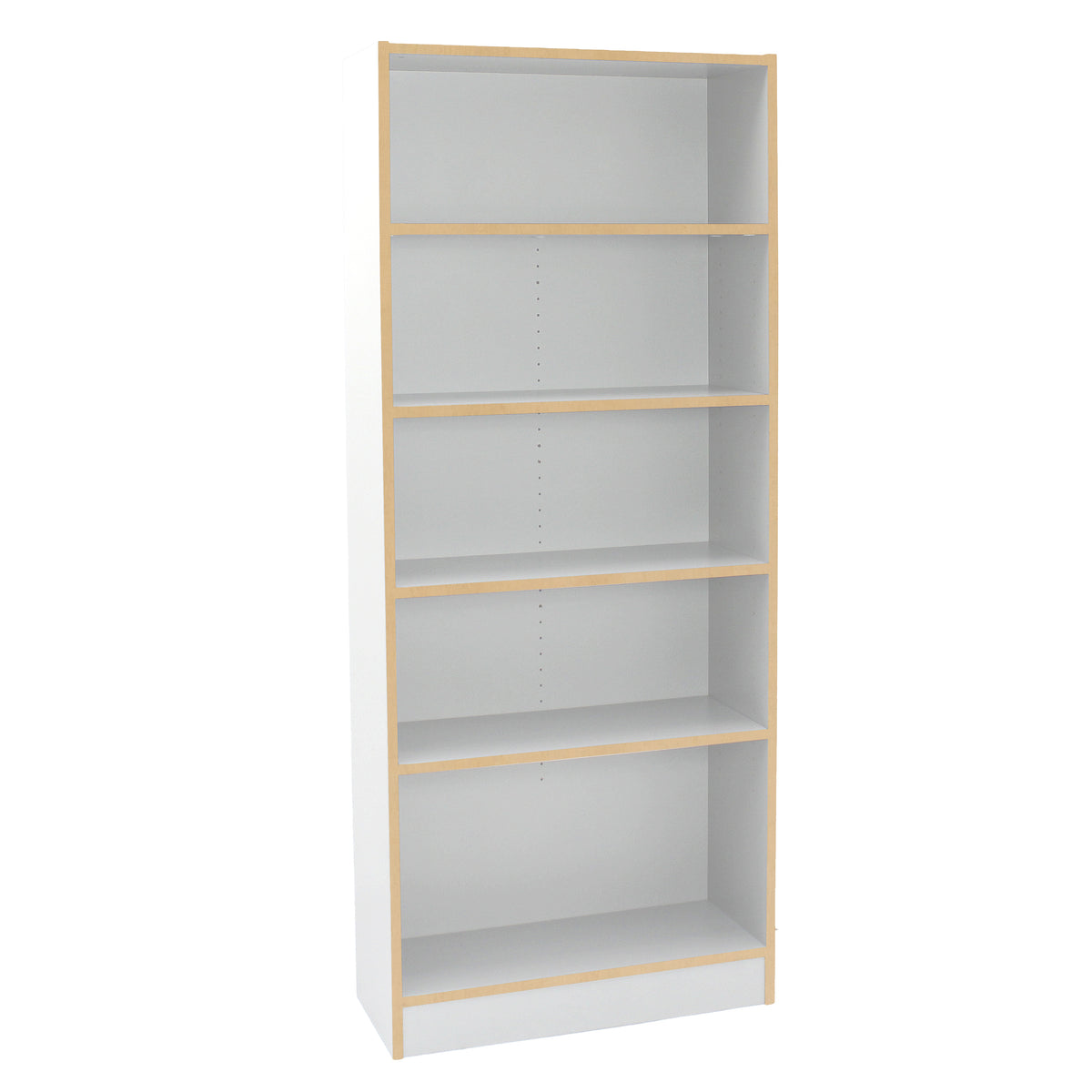 Laminate 5-Shelf Bookcase 72" Height - White/Maple Grain